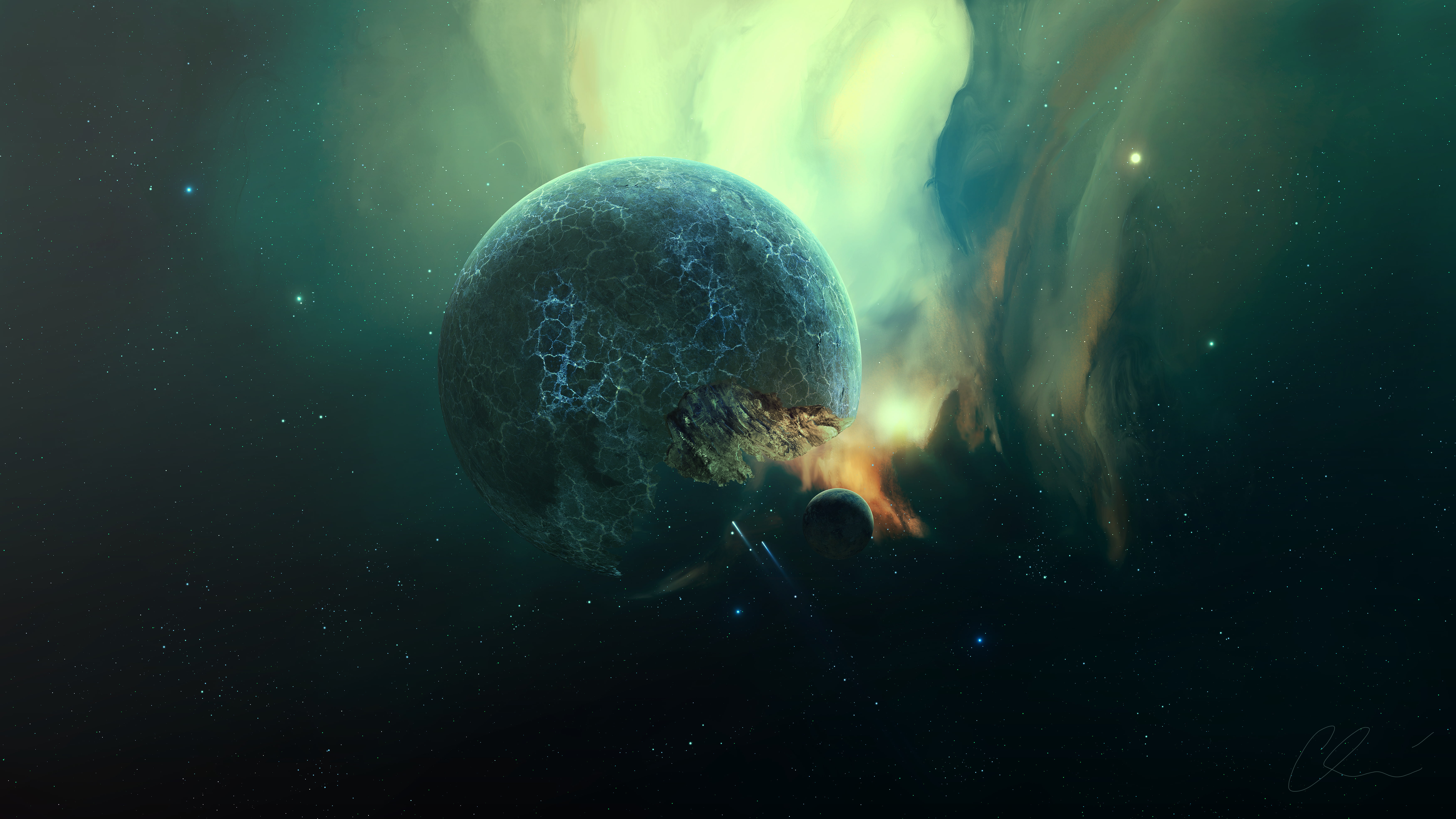 Planets Galaxy Destruction Nebula 2k 4k 5k