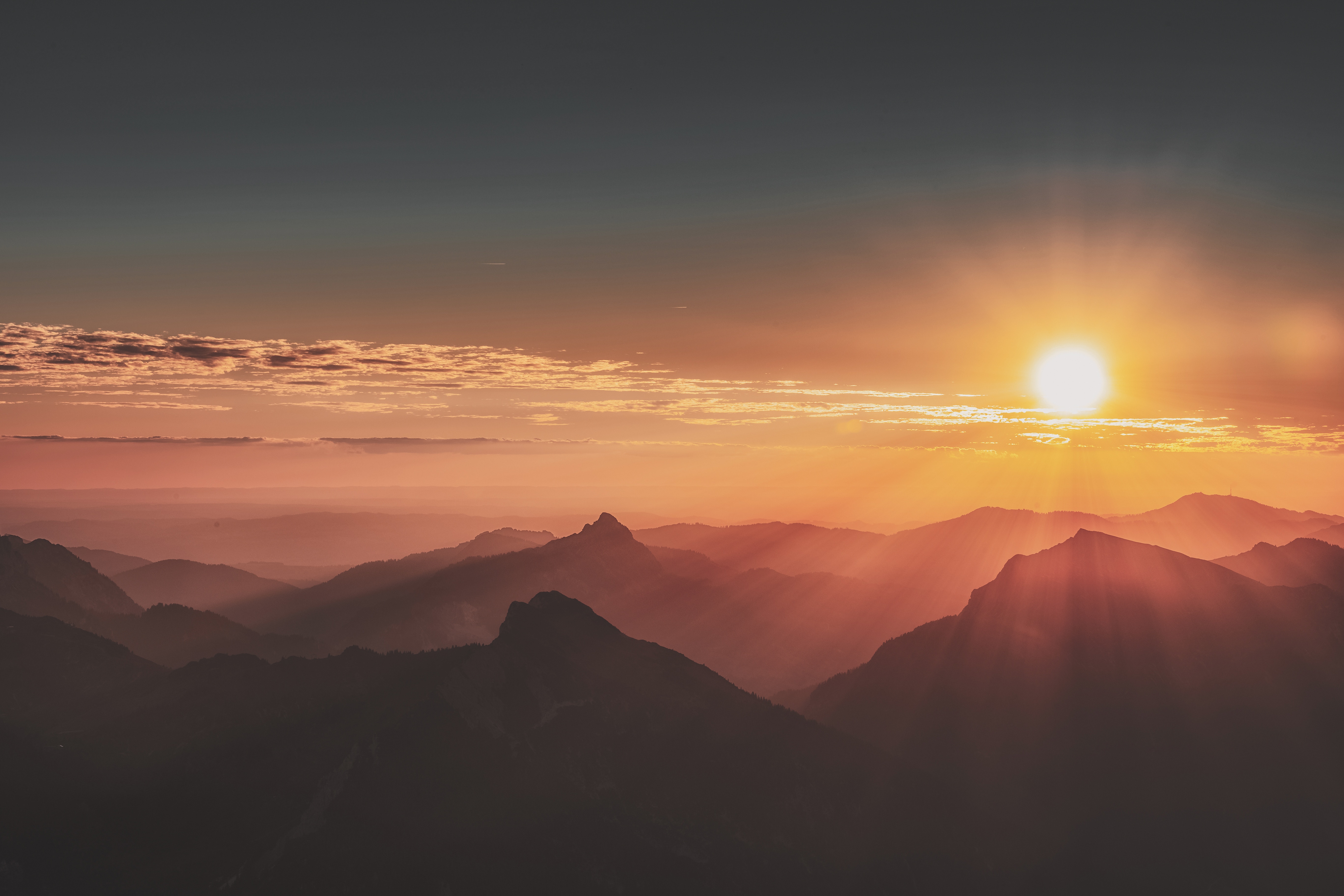 sunrise mountains landscape nature hd evening 2k 4k 5k