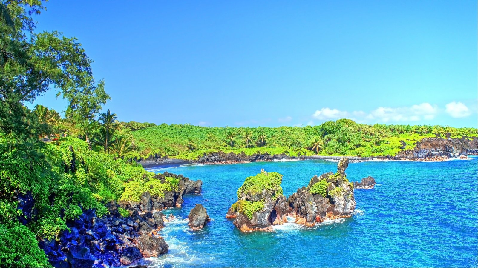 blue body of water tropical forest Hawaii isle Maui 2k 4k 5k