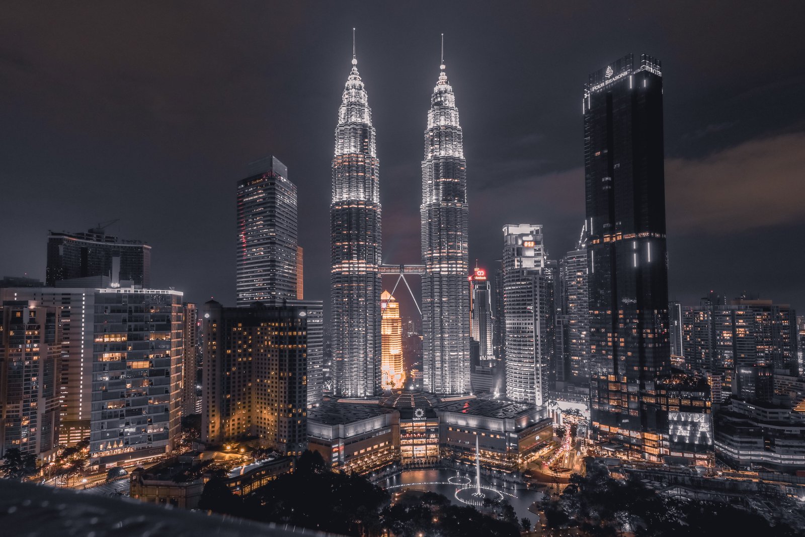 Scenic View Of City During Evening architecture buildings city lights 2k 4k 5k