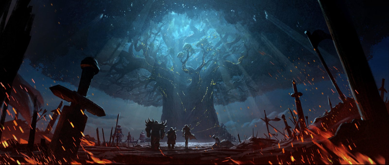 fire battlefield sword World of Warcraft fantasy game 2k 4k 5k 8k 10k