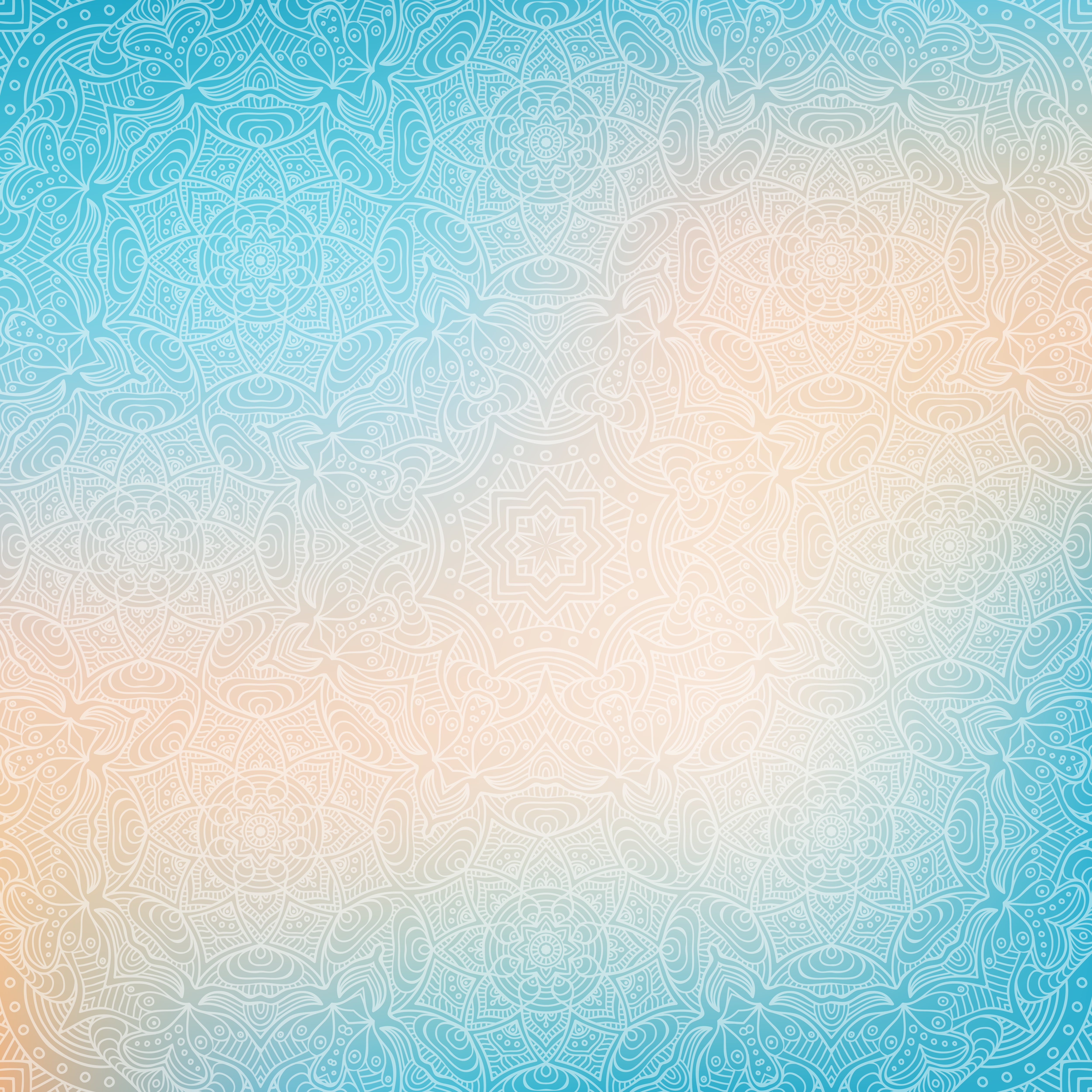 teal and yellow mandala digital wallpaper abstraction texture 2k 4k 5k