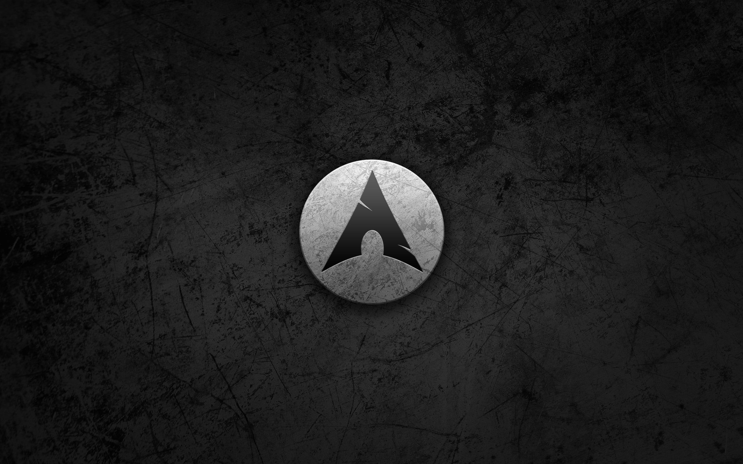 Arch Linux Gallery silver and black arrow logo 2k