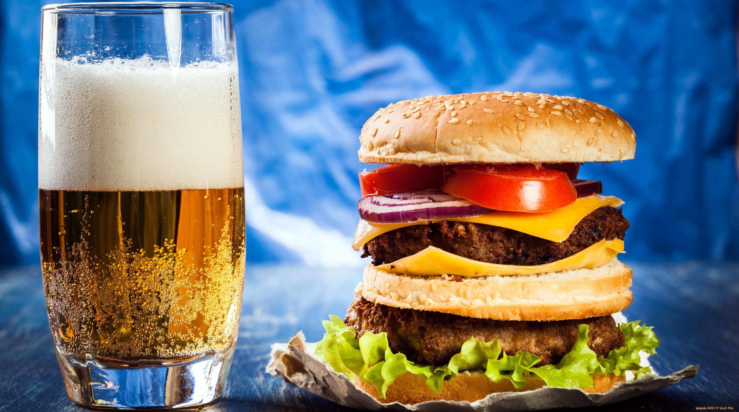 beer food burger macro blue cyan and drink unhealthy eating 2k