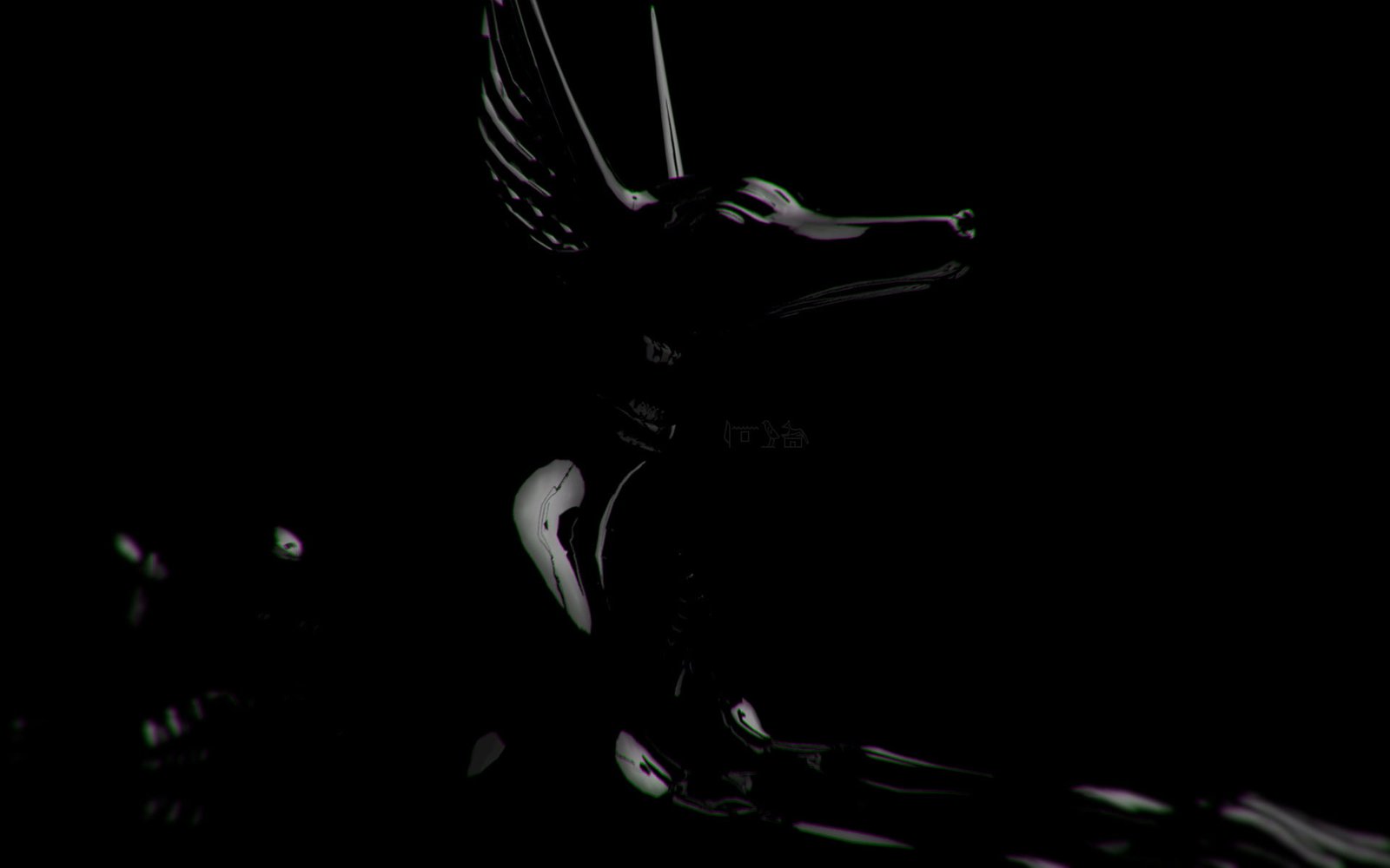 black and white animal wallpaper Egypt Anubis splashing liquid 2k