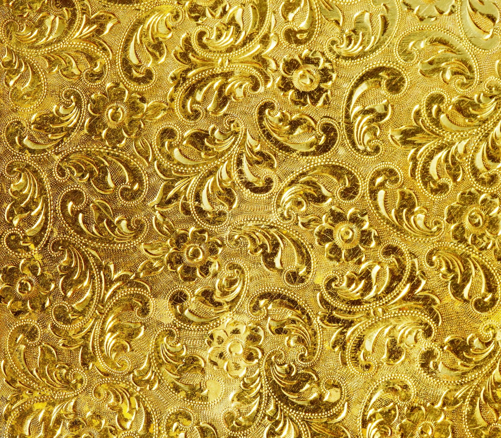 gold colored floral frame background pattern texture golden 2k 4k