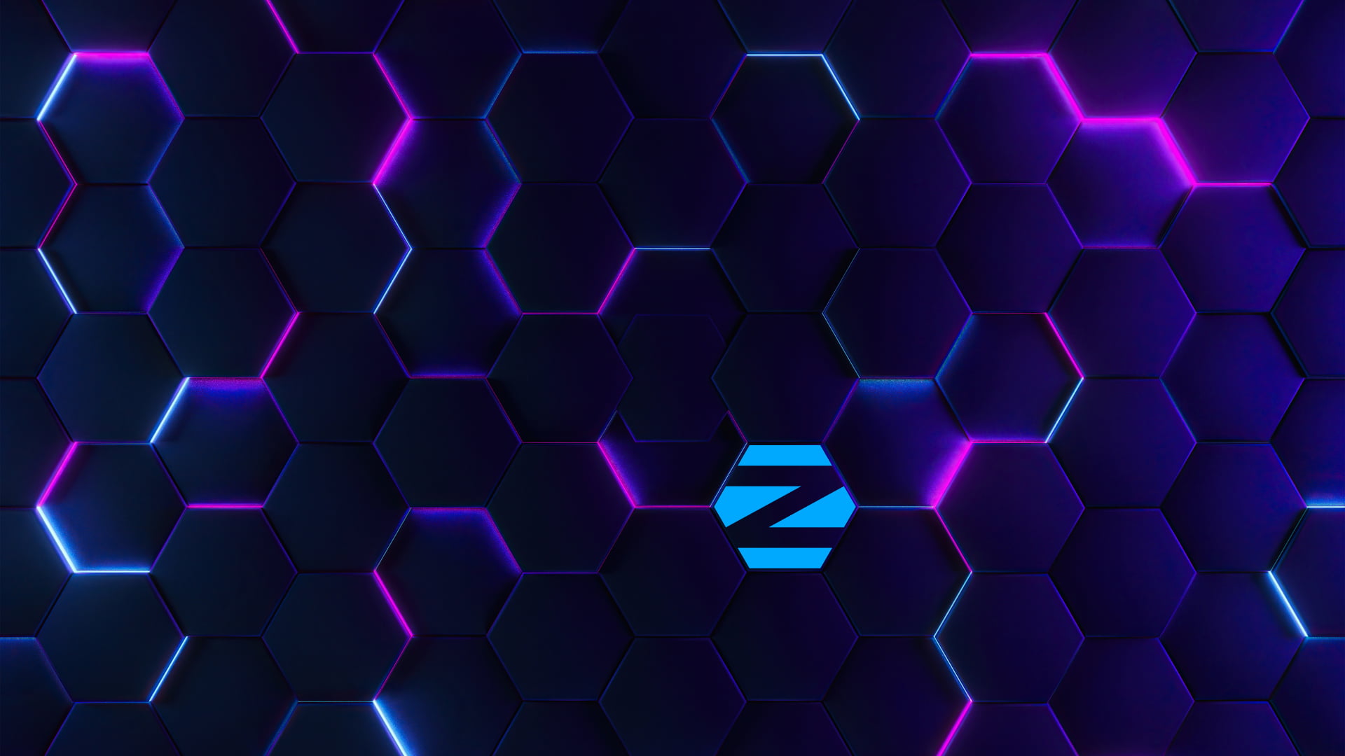 hexagon linux zorin digital art texture CGI abstract glowing 2k