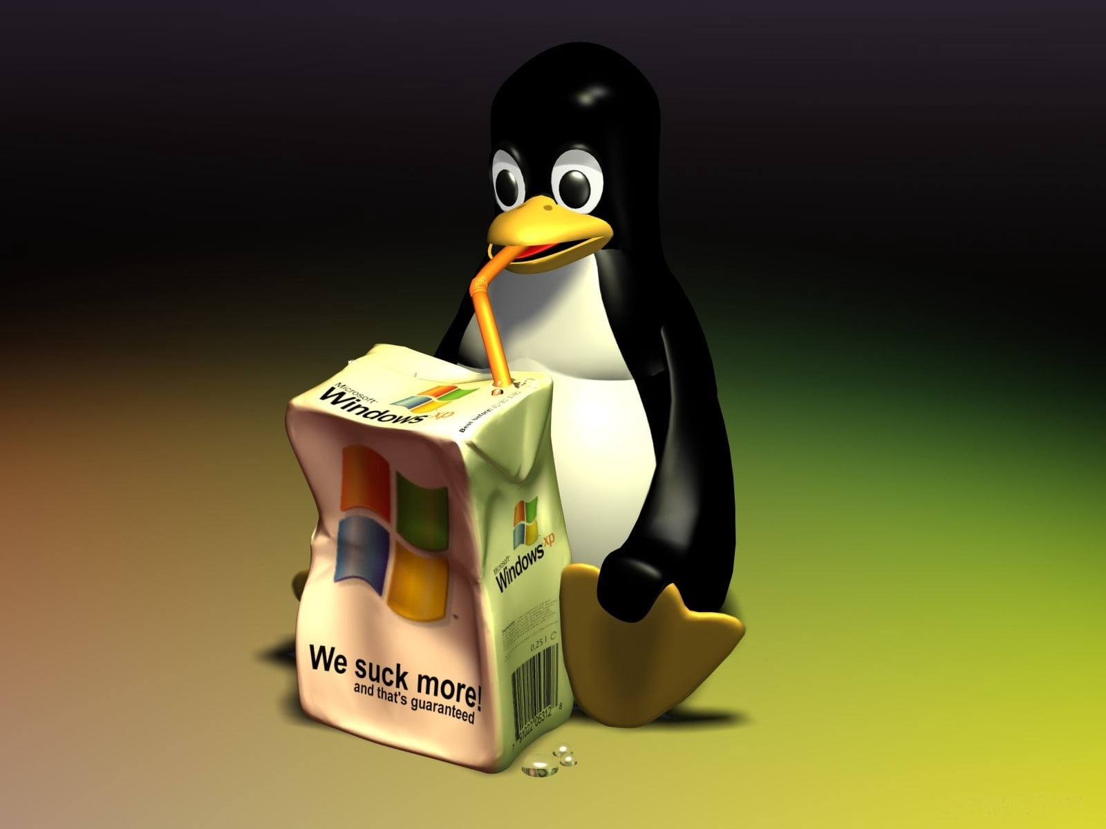 penguin figurine linux juice windows white currency finance 2k
