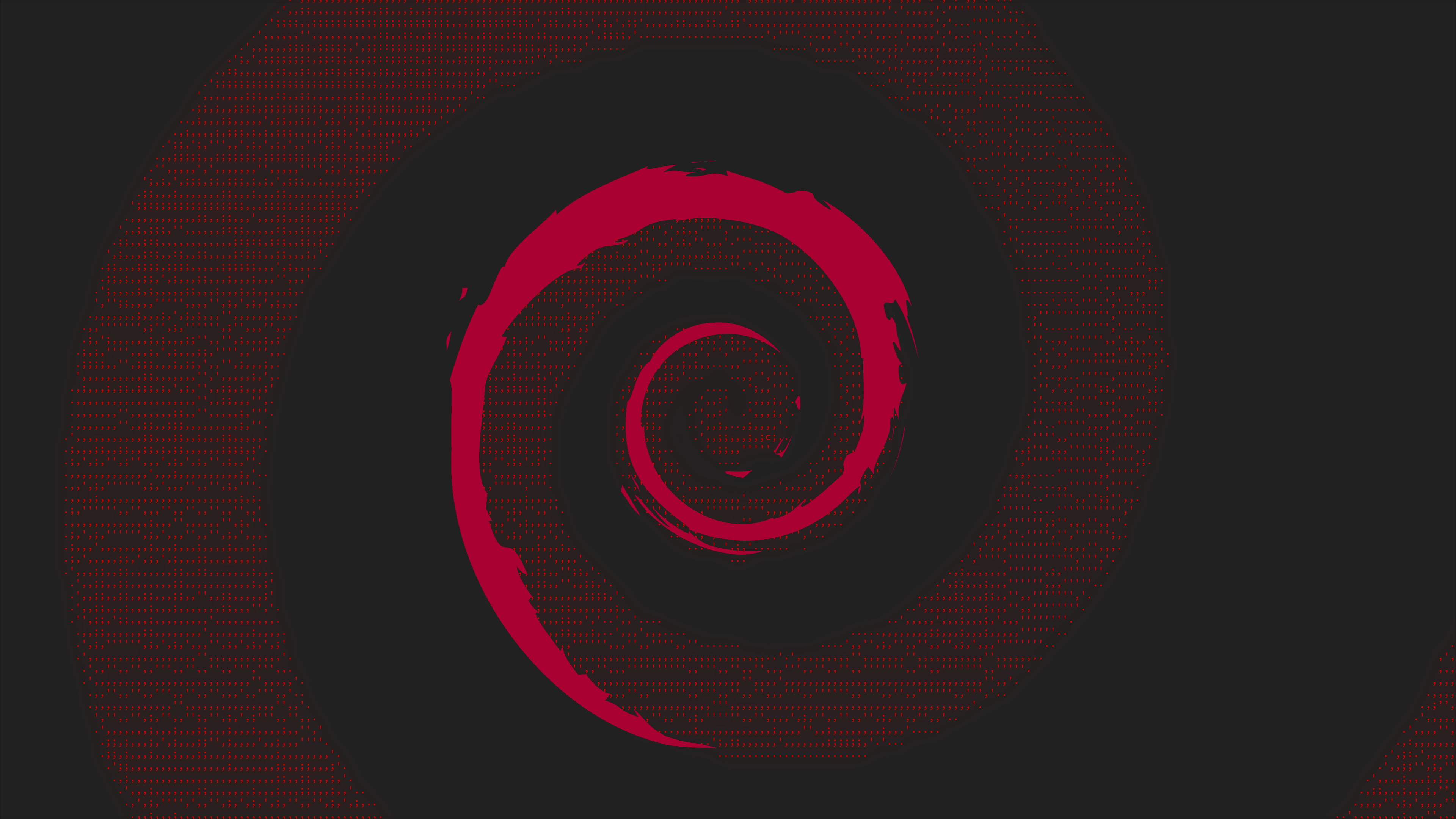 red and black swirl wallpaper coil graphic Debian 2k 4k