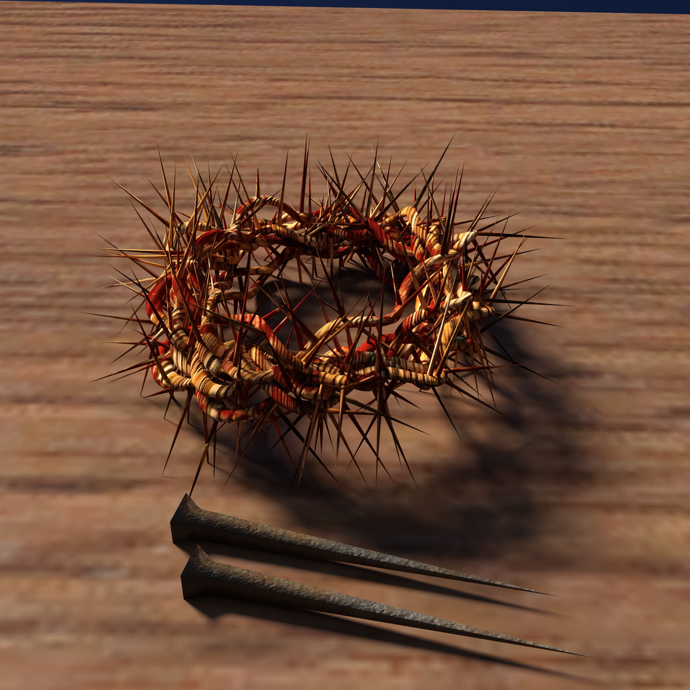 nail crown of thorns wood jesus christianity crucifixion 2k