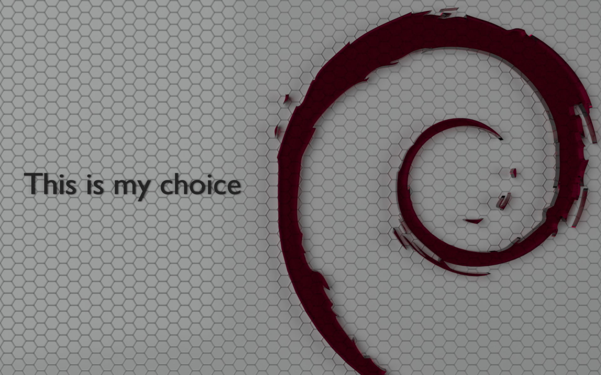 This is my choice text overlay Linux Debian indoors no people 2k