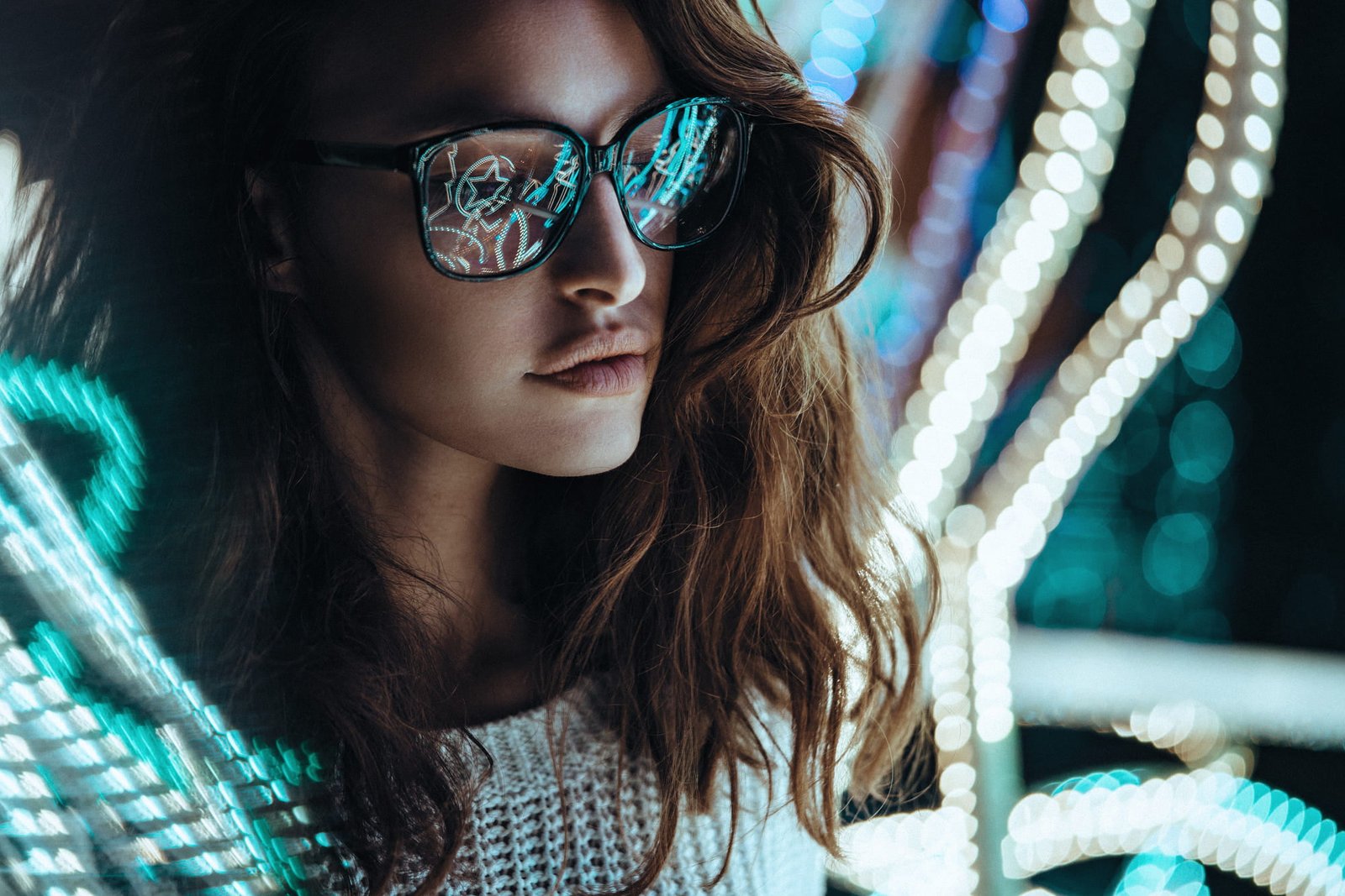women s white top woman in black framed eyeglasses macro photography 2k