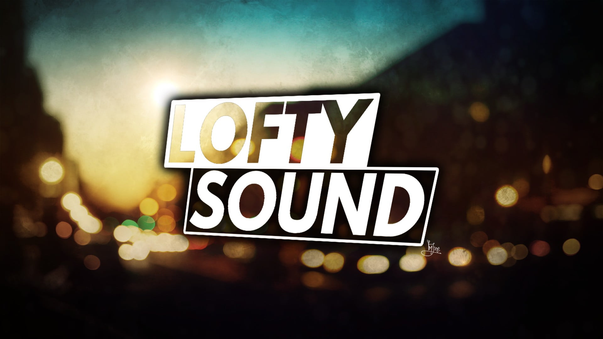 black and brown background Lofty Sound text overlay typography 2k