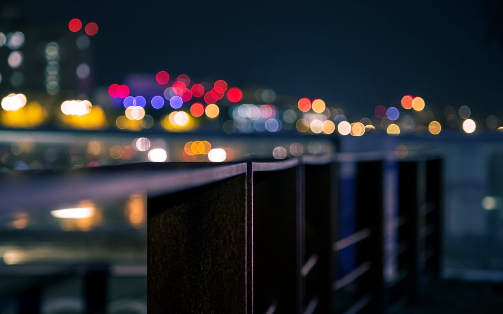 black metal rail macro the city background Wallpaper blur 2k