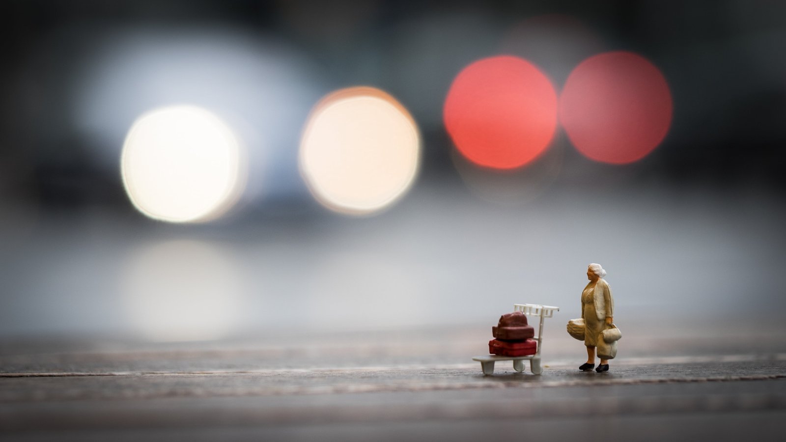 bokeh photography of two figures architecture beach blackandwhite 2k 4k 5k