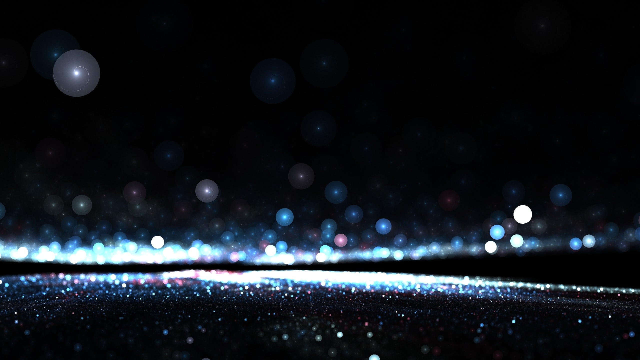 bokeh wallpaper bubbles abstract lights night illuminated 2k