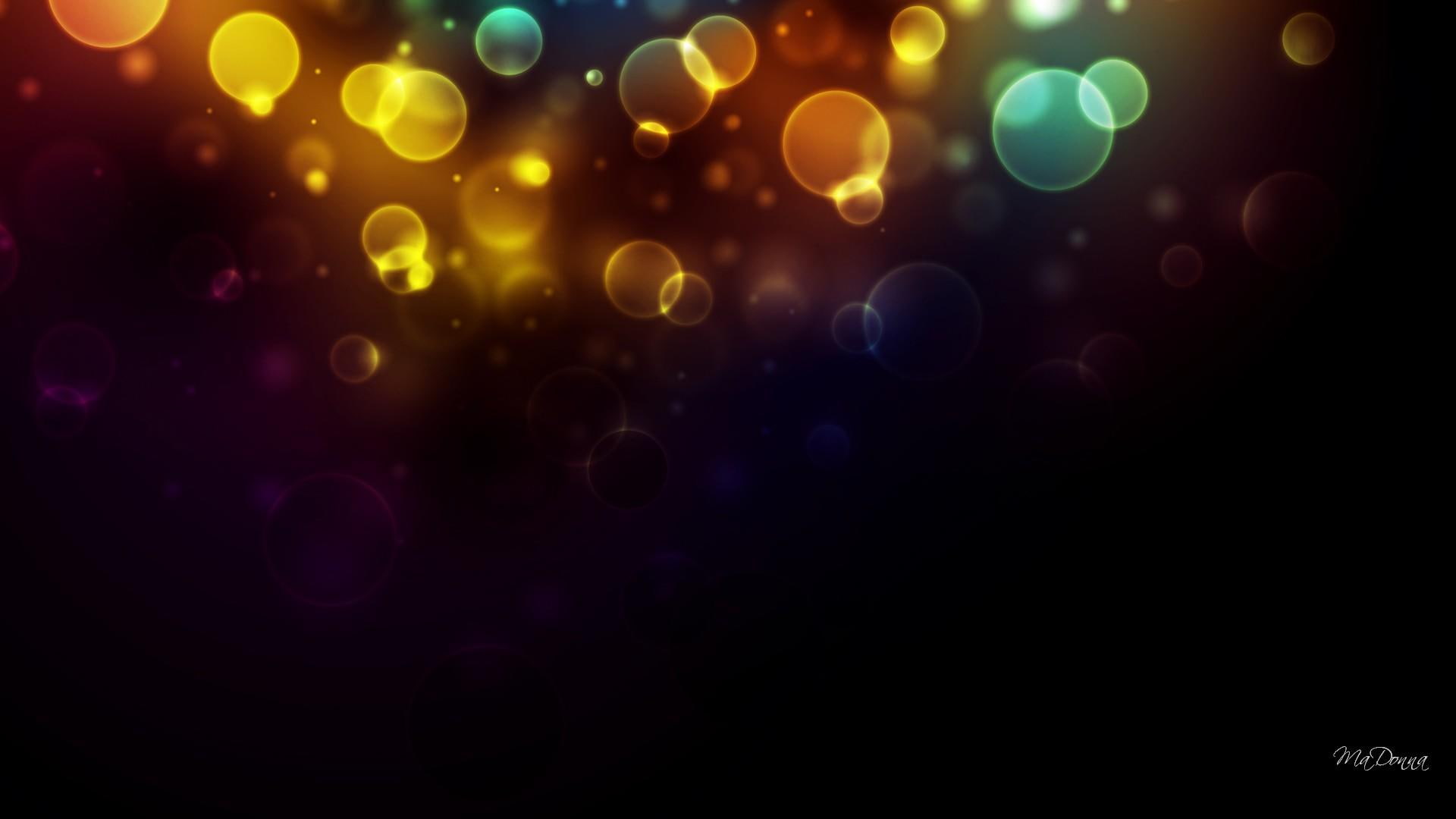 Bright Bokeh Lights abstract gold purple glow colors dark 2k
