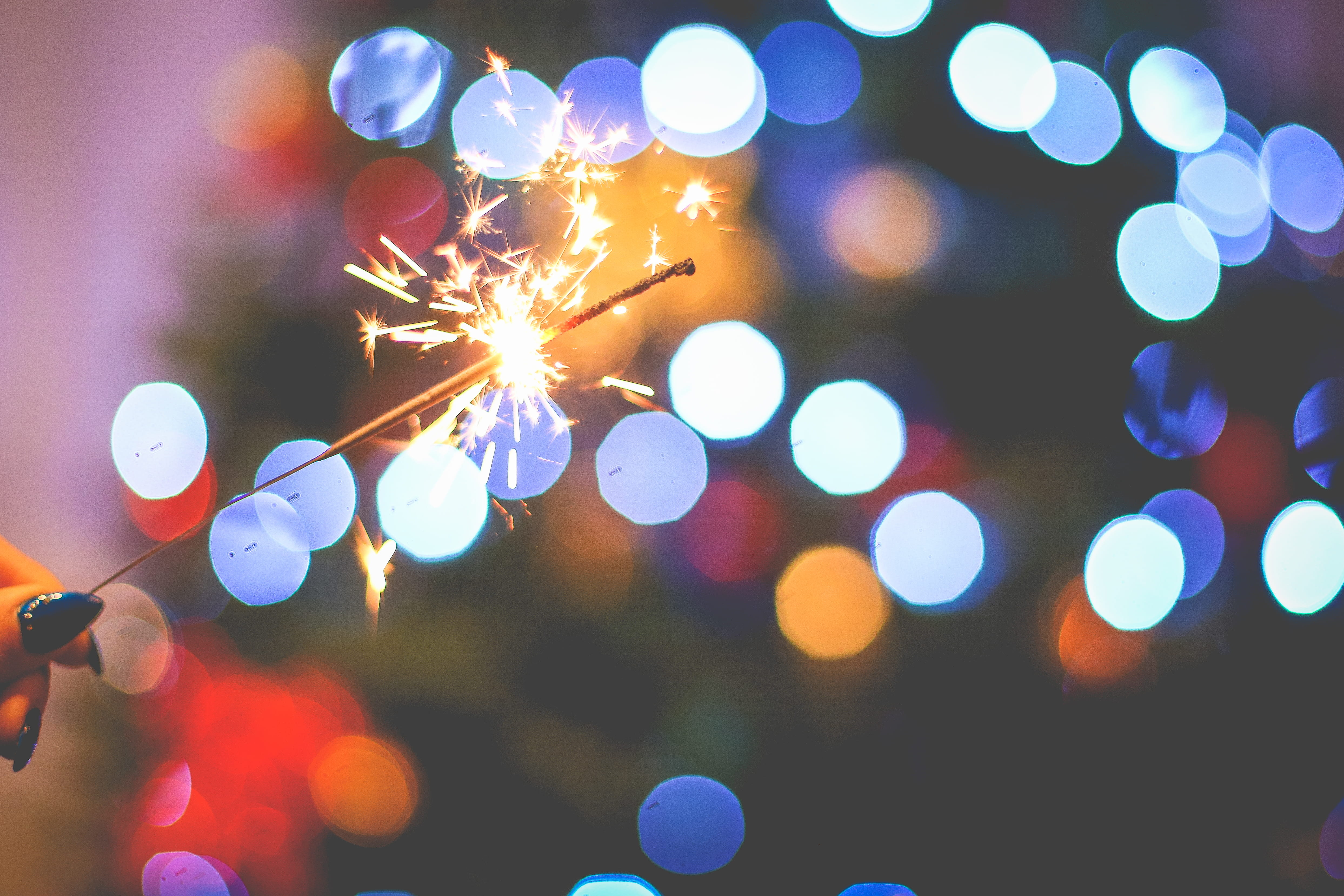 Christmas Sparklers Fun christmas bokeh decoration 2k 4k 5k