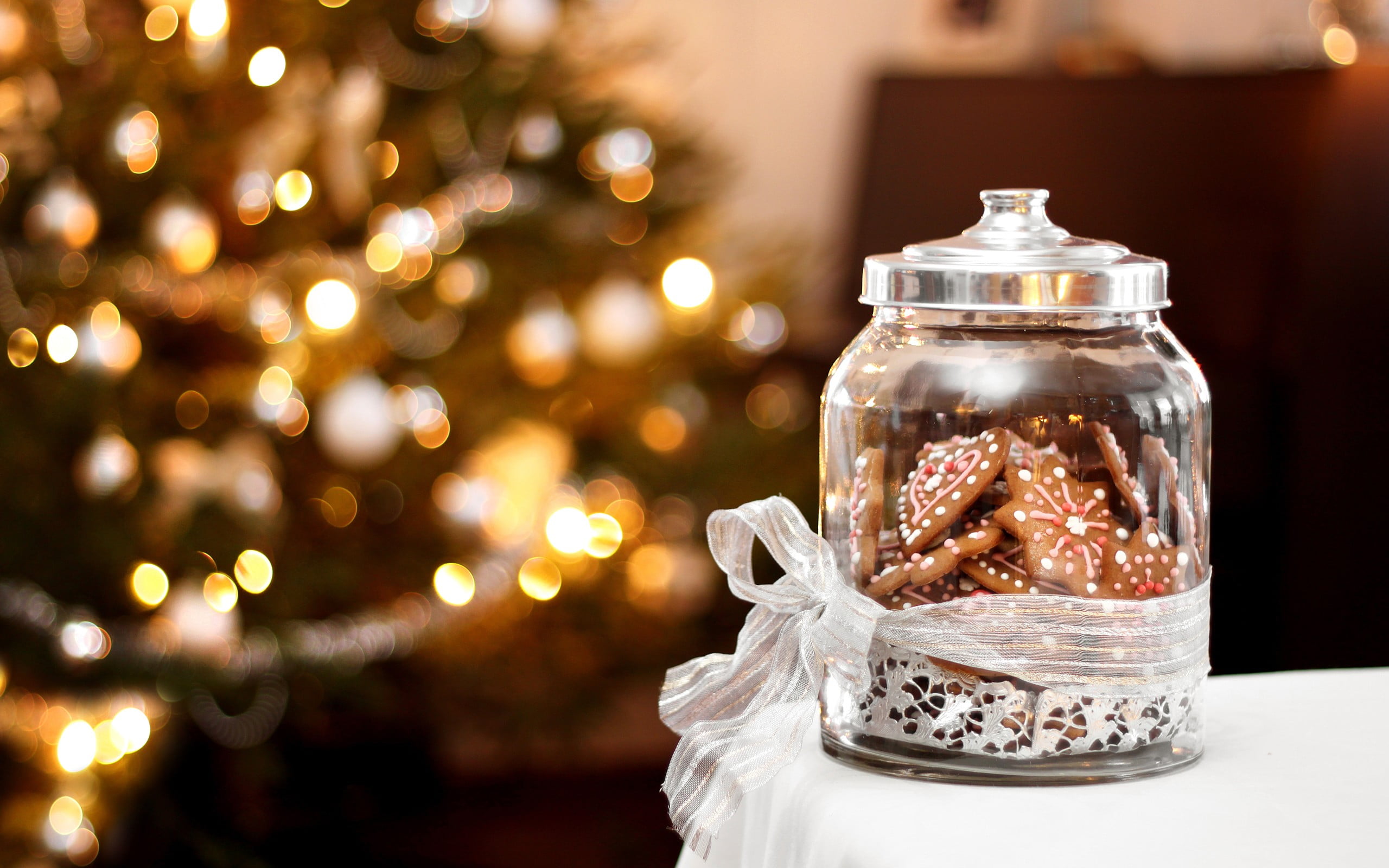 clear glass jar with lid Christmas New Year cookies holiday 2k