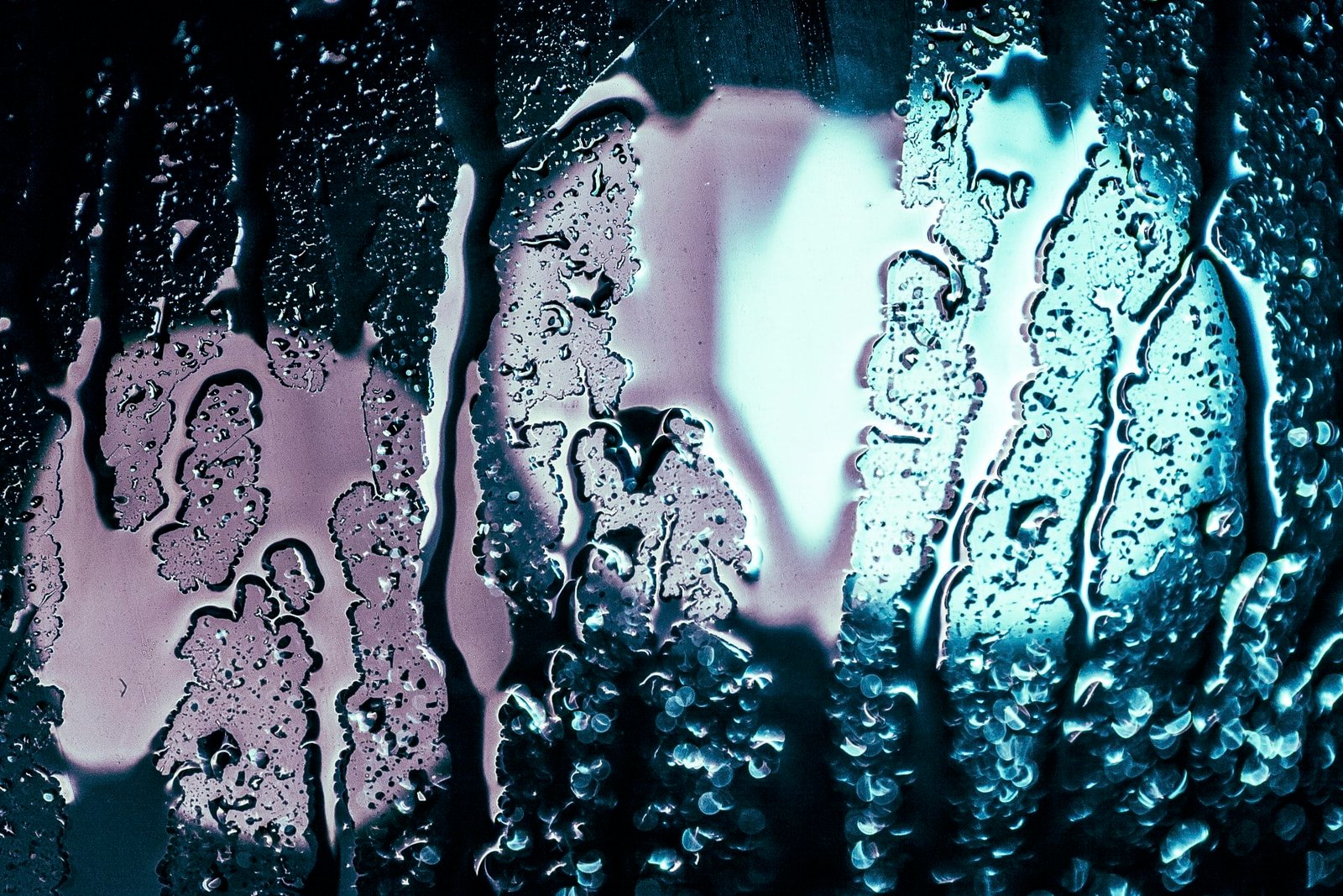 clear glass bokeh cold colors macro purple rain water 2k