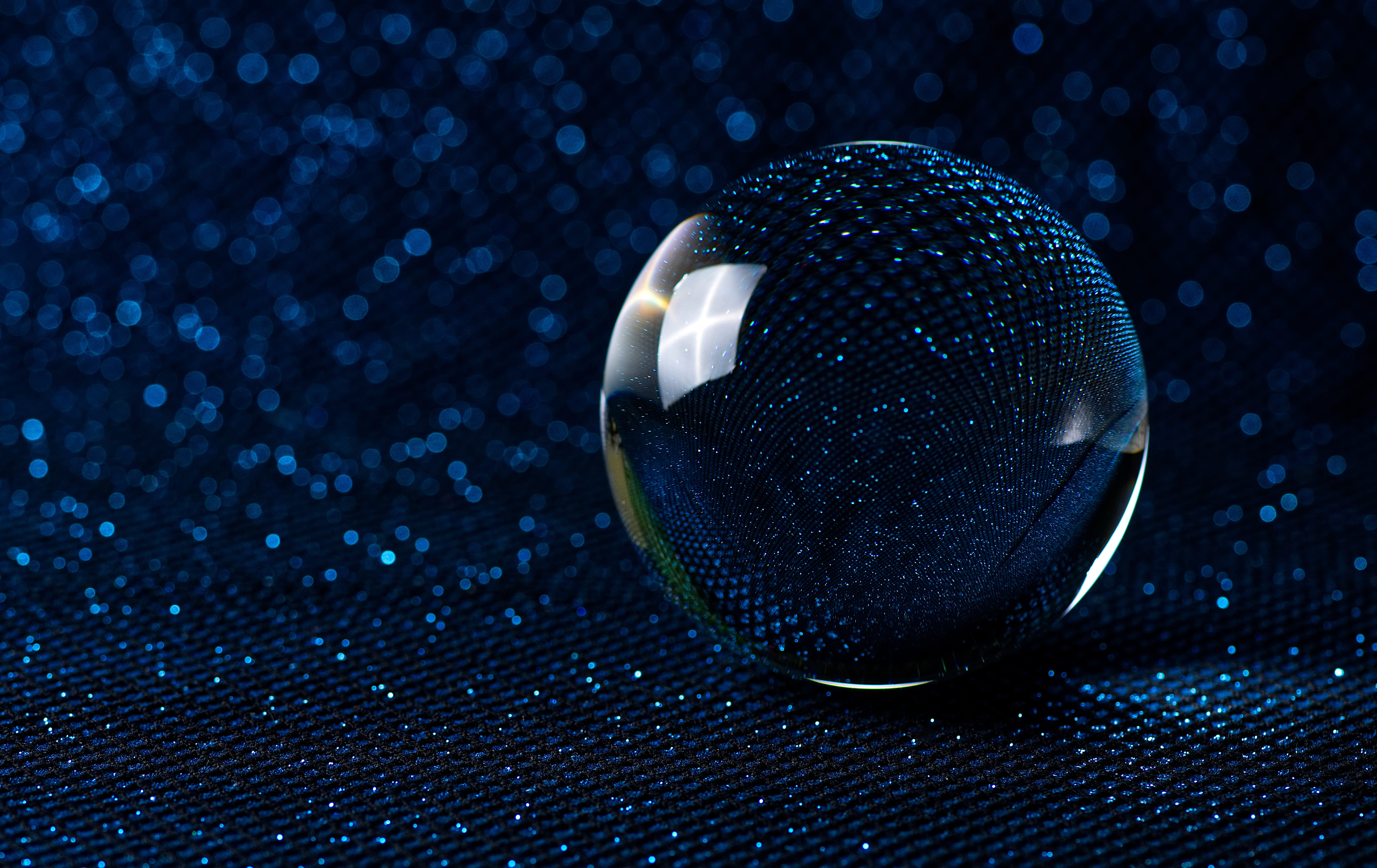 crystal ball photography bokeh blue glitter lights colorful 2k 4k 5k