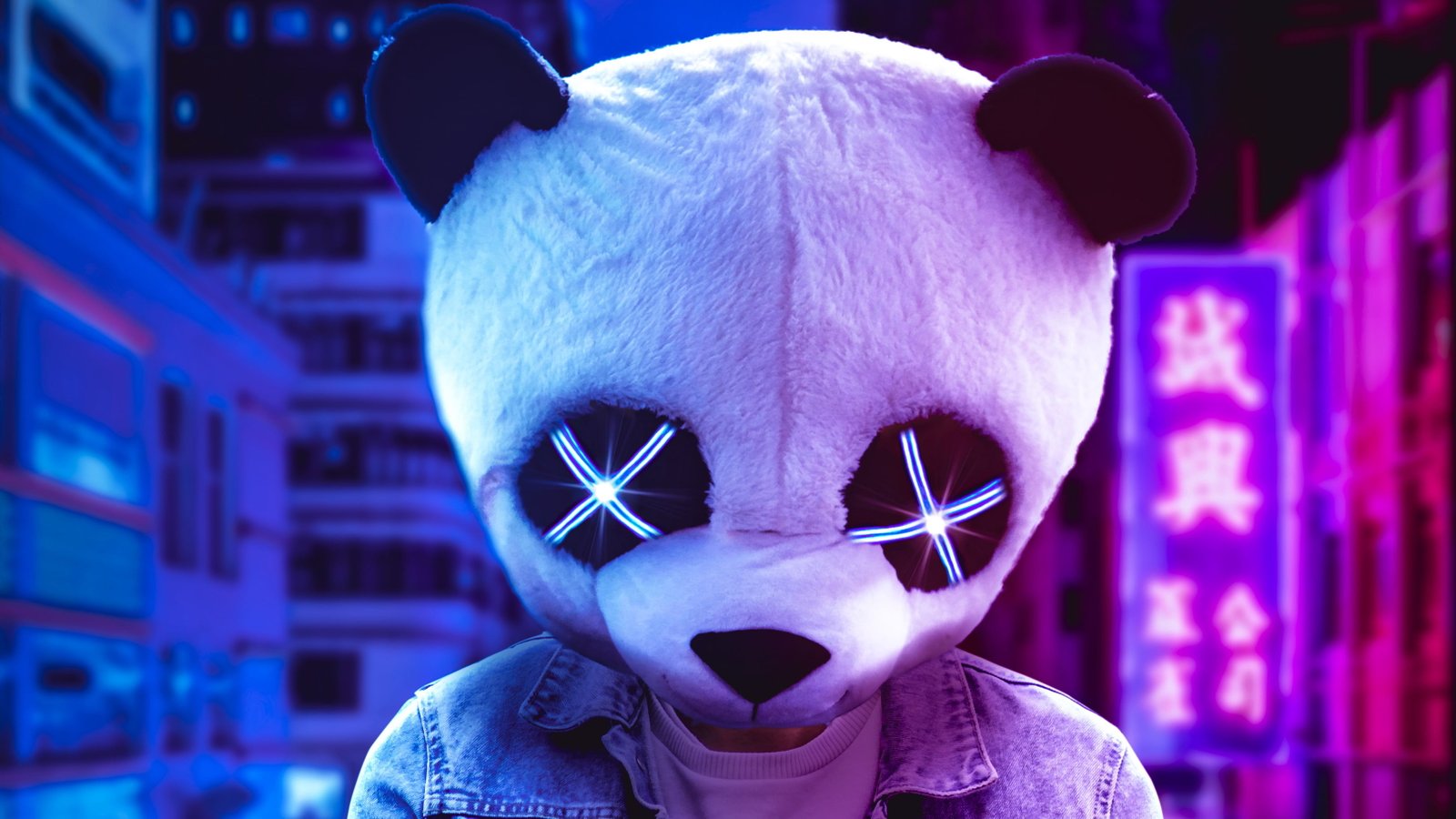 digital art artwork illustration mask panda Panda Mask 2 2k