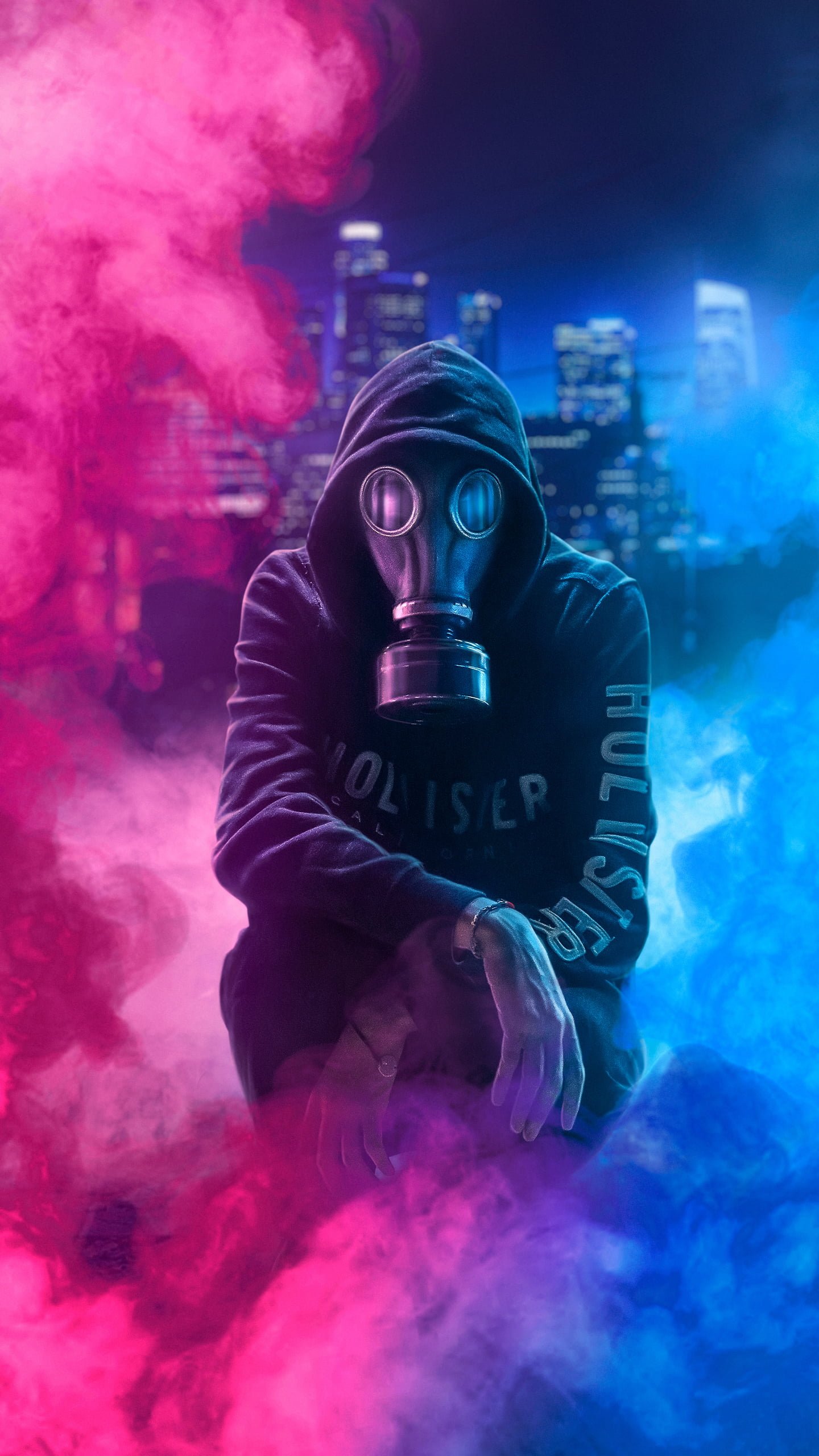 digital art artwork smoke colored mask gas masks 37
