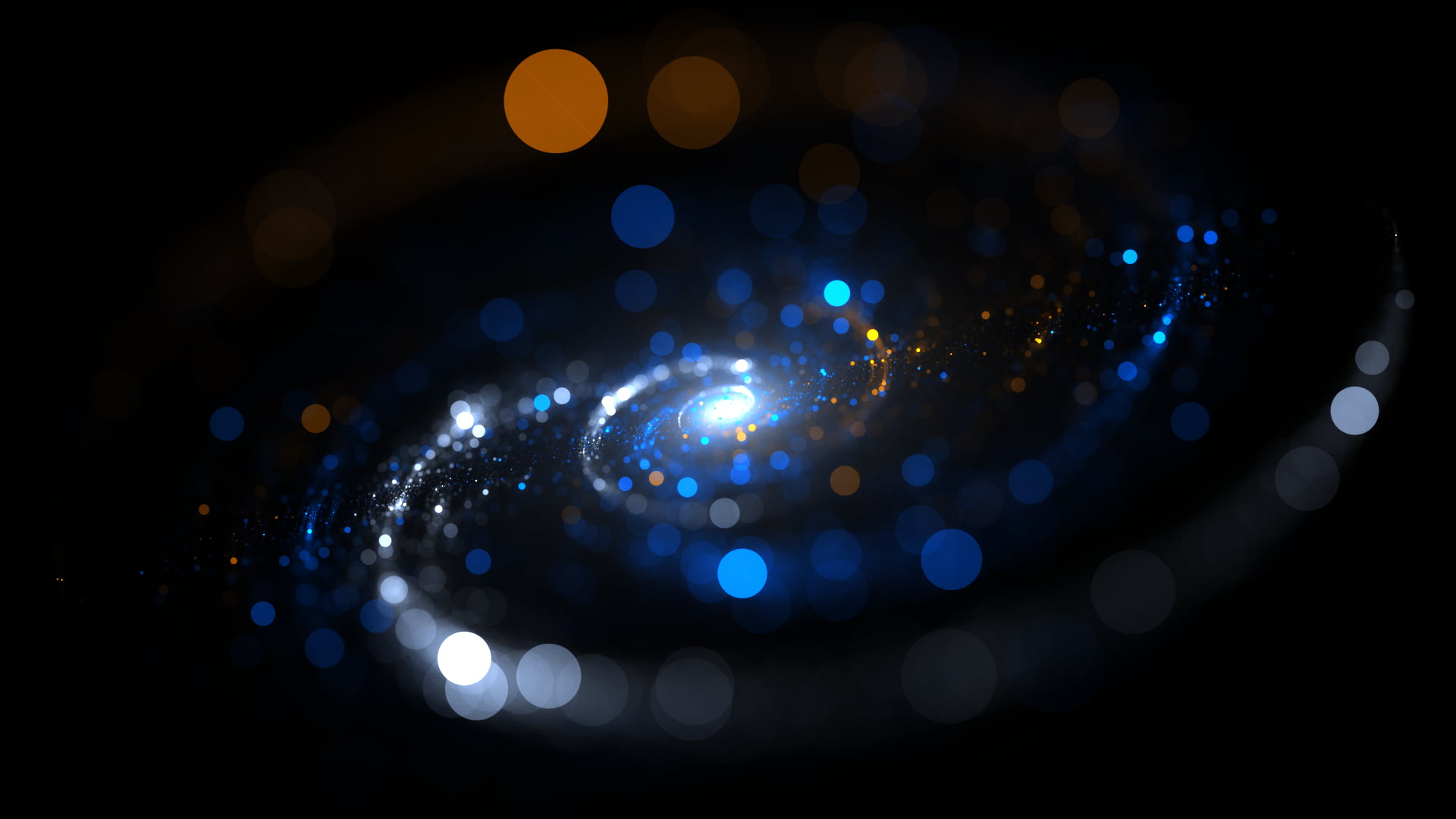 galaxy digital wallpaper blue and orange bokeh photography spiral 2k