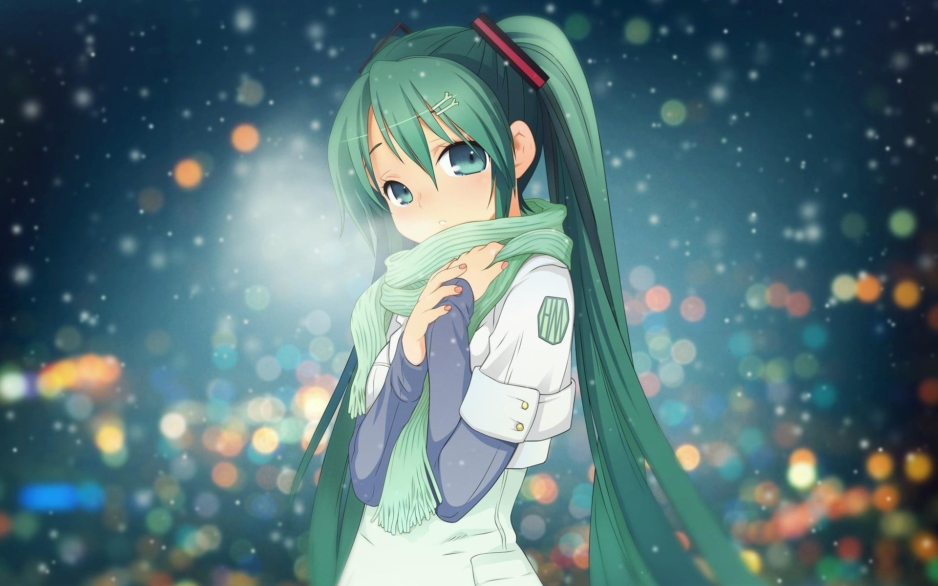 green haired female anime character digital wallpaper girls 2k