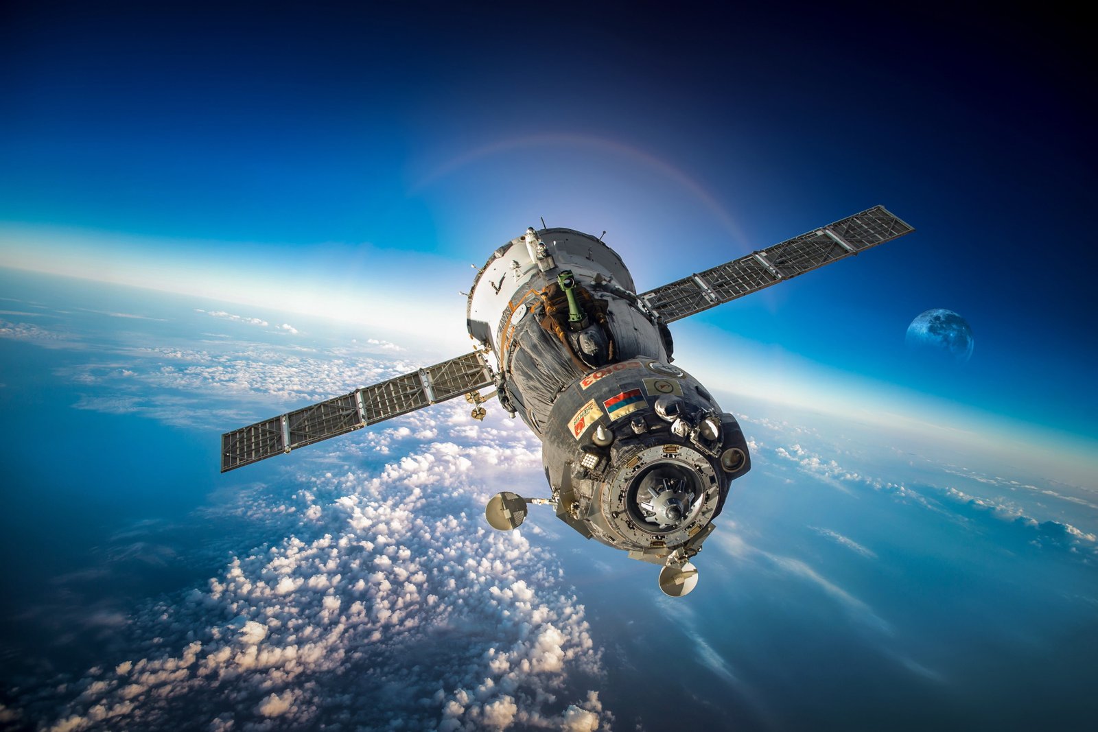 Orbit Space station universe field art ship bokeh Russian 2k 4k