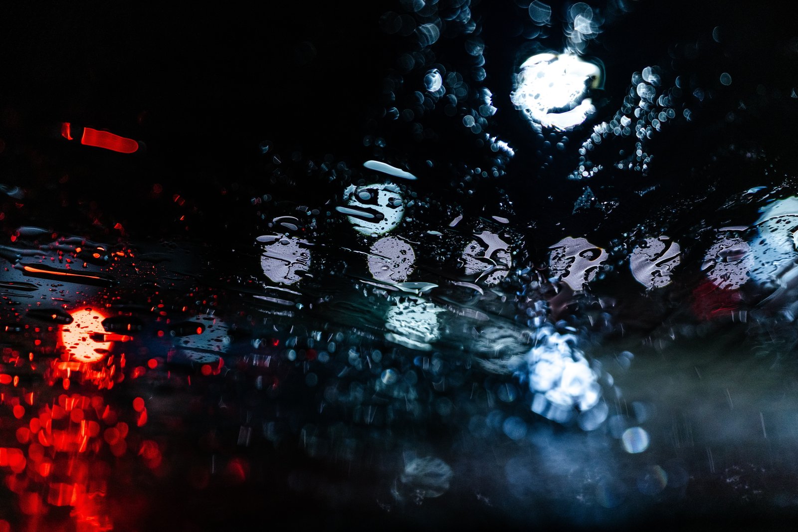 Rain drops Bokeh Lights Night 2k 4k 5k 8k