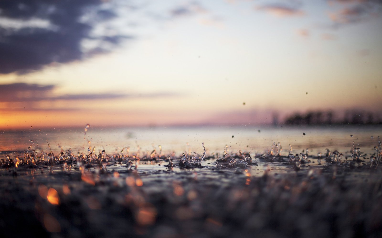 rain water drops bokeh sky 2k
