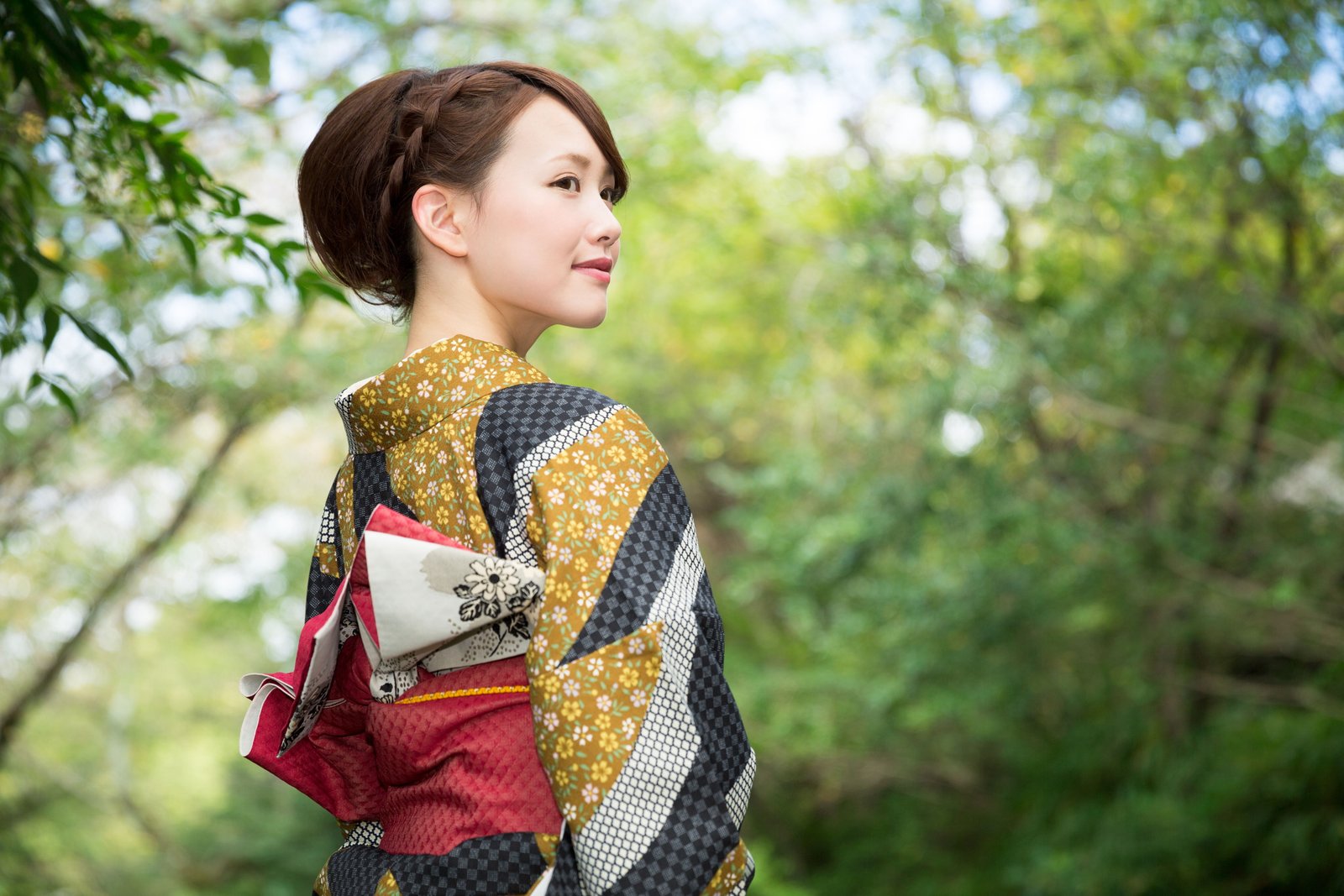 women s yellow black and red floral kimono look nature smile 2k 4k 5k