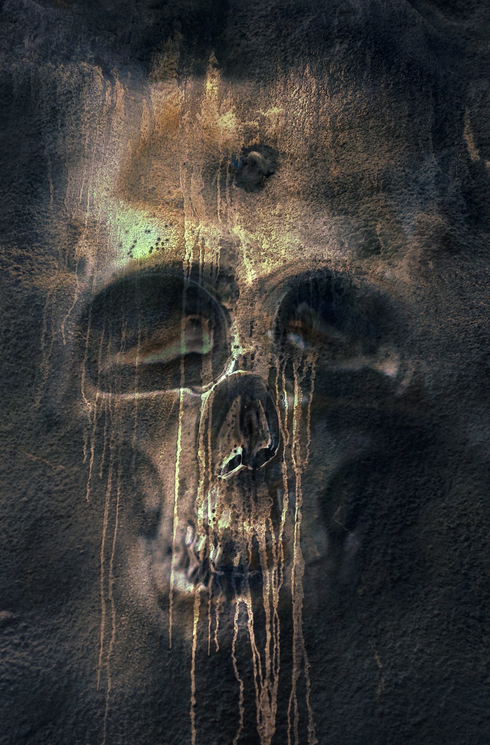 brown and white skull illustration fantasy crossbones 2k