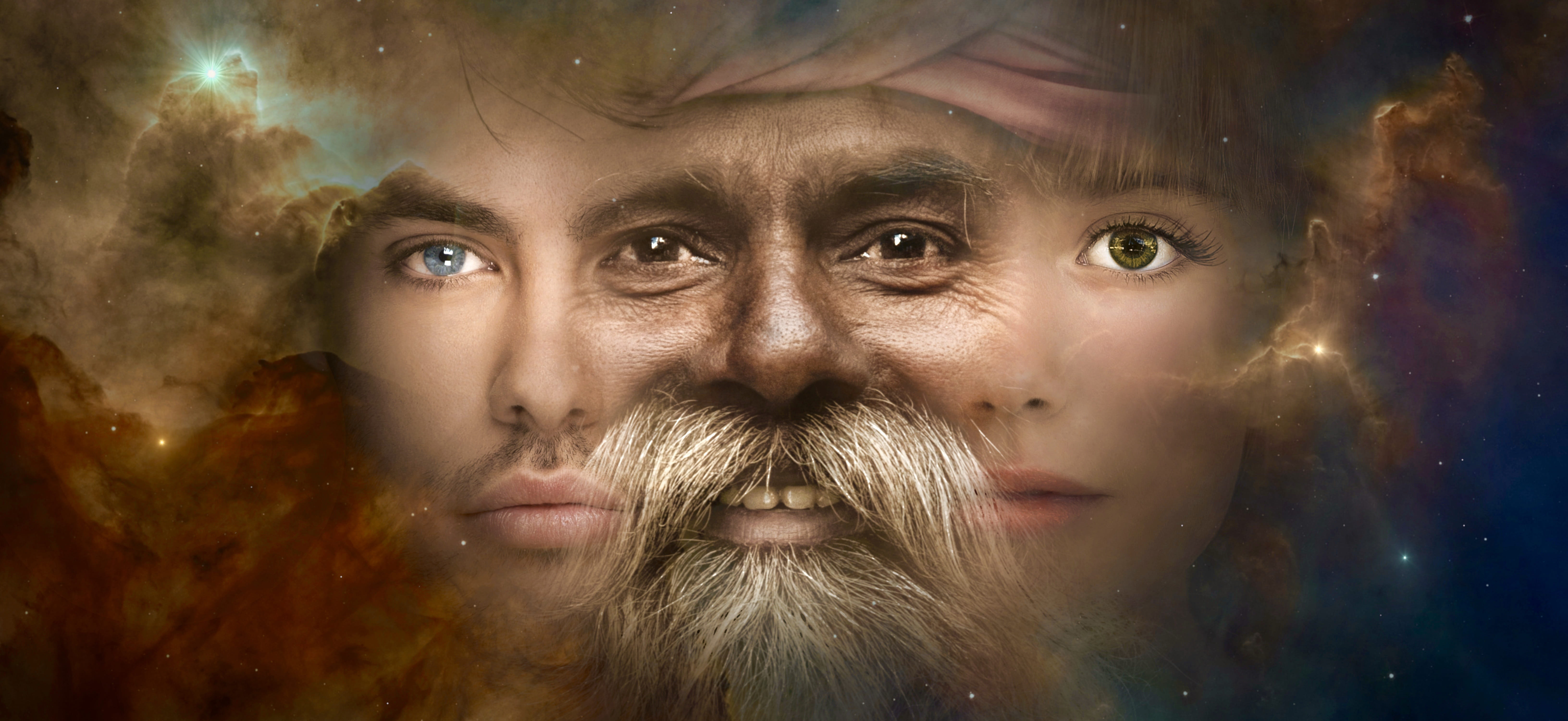 fantasy portrait face old young magic surreal light 2k 4k 5k