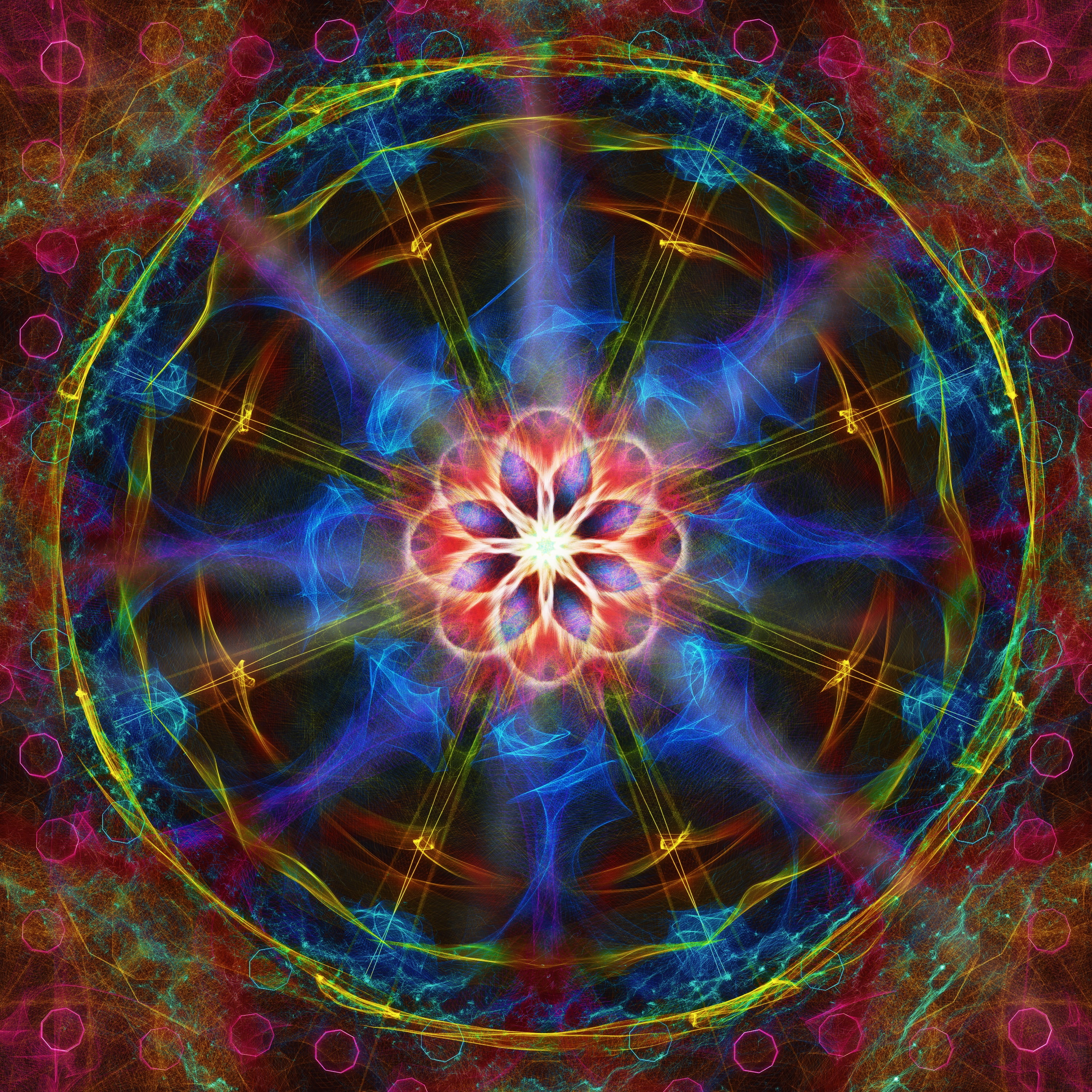 mandala pattern kaleidoscope background structure 2k