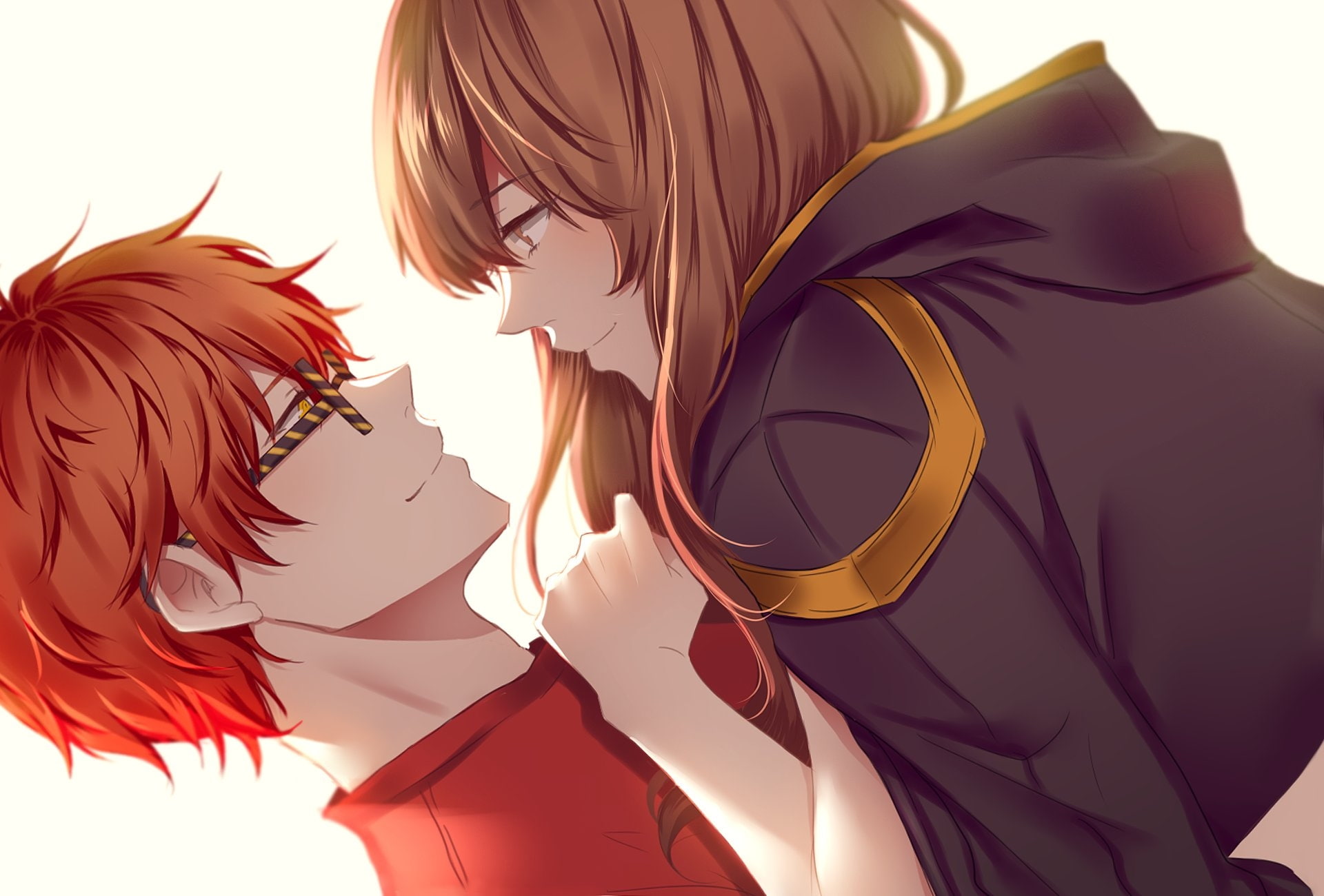 mystic messenger choi saeyoung mc romance glasses couple 2k
