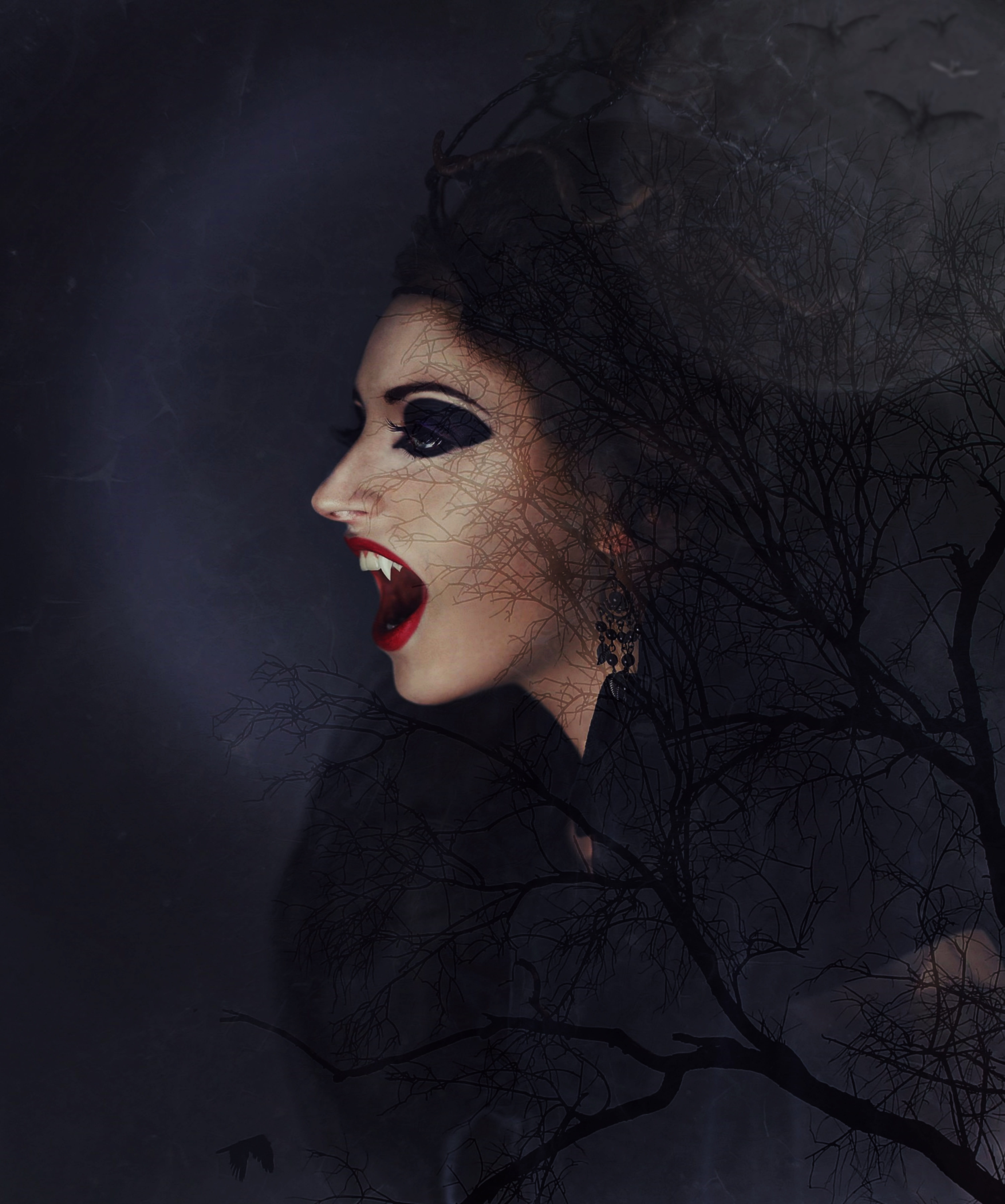 photography of vampire woman wallpaper lady night shape 2k 4k 5k