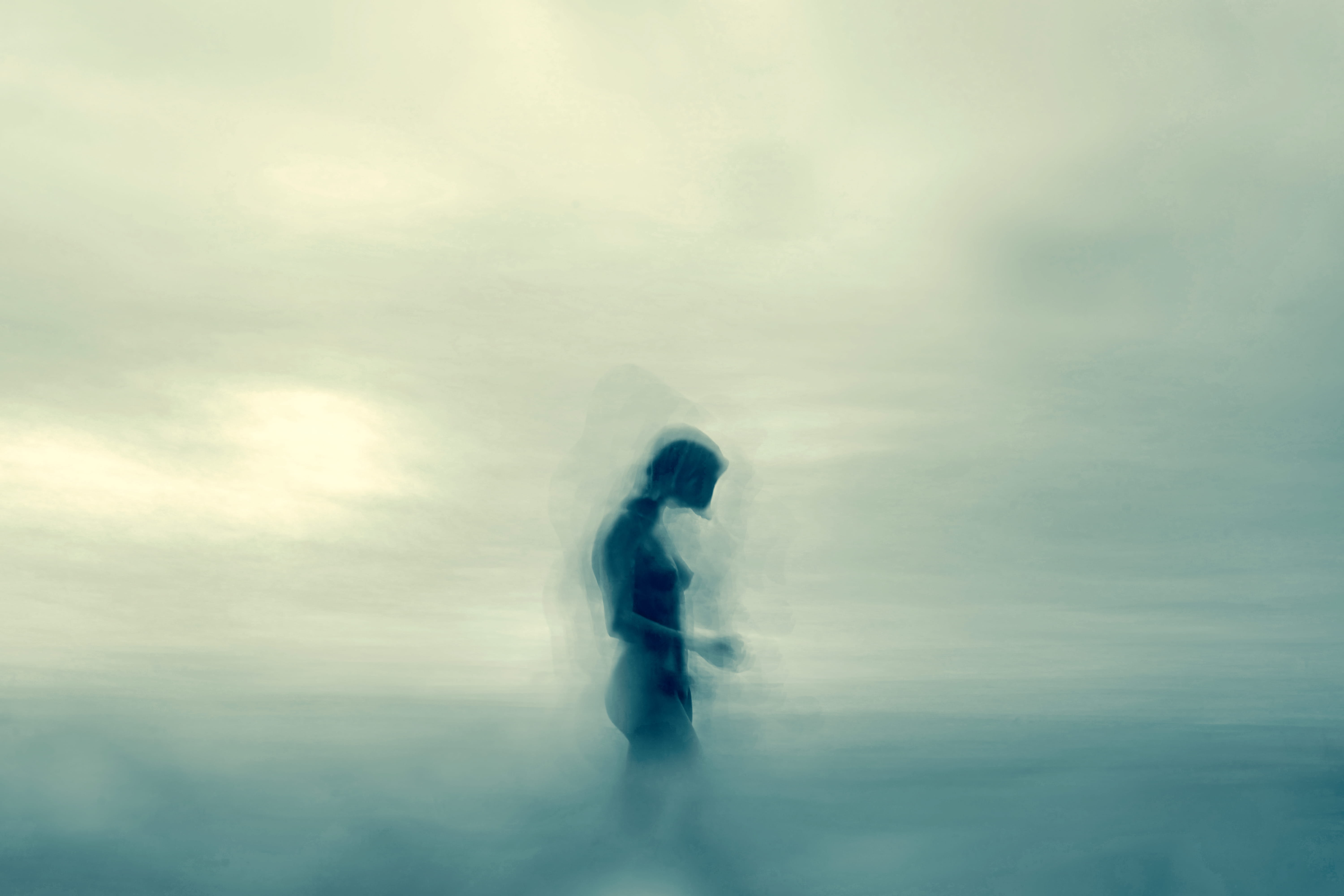 silhouette of man layer ethereal oil effect balance layered 2k 4k 5k