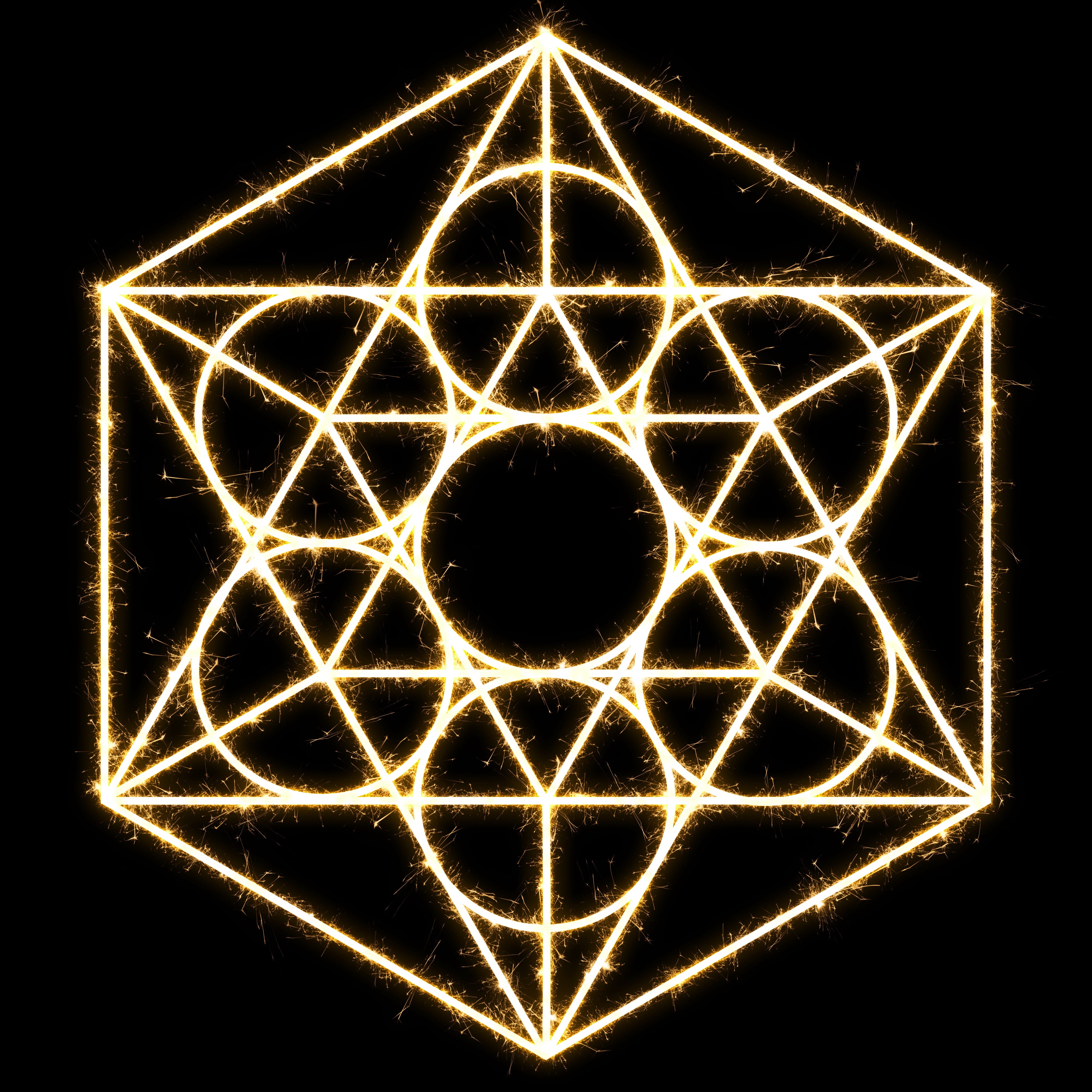 six edges symbol illustration sacred geometry energy spiritual 2k 4k