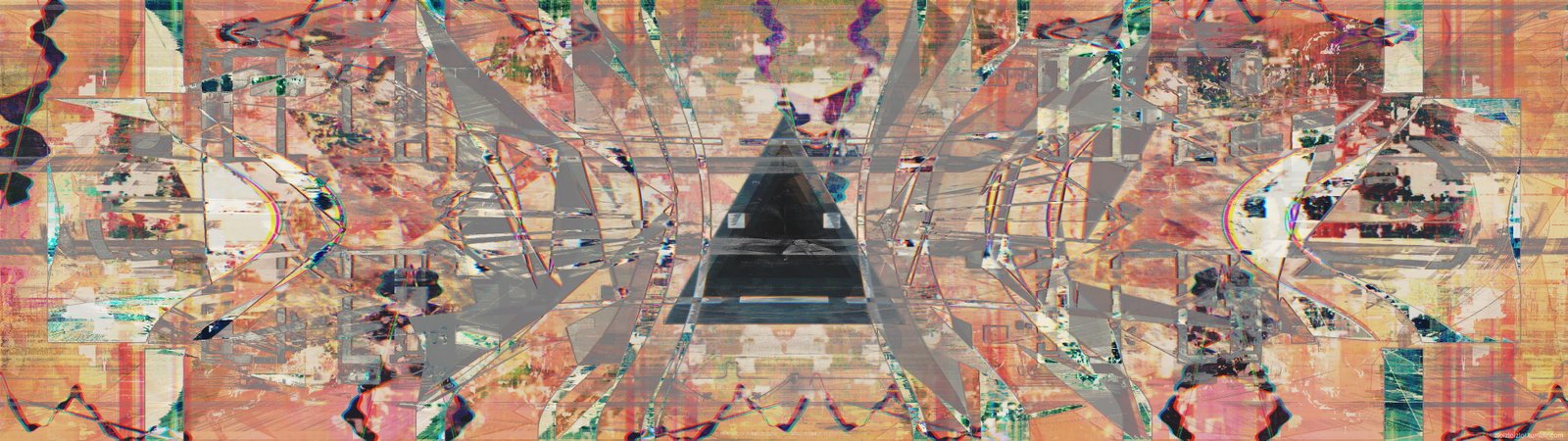 abstract Dual art Monitors glitch Art Triangle widescreen dualmonitor dualscreen 2k 4k