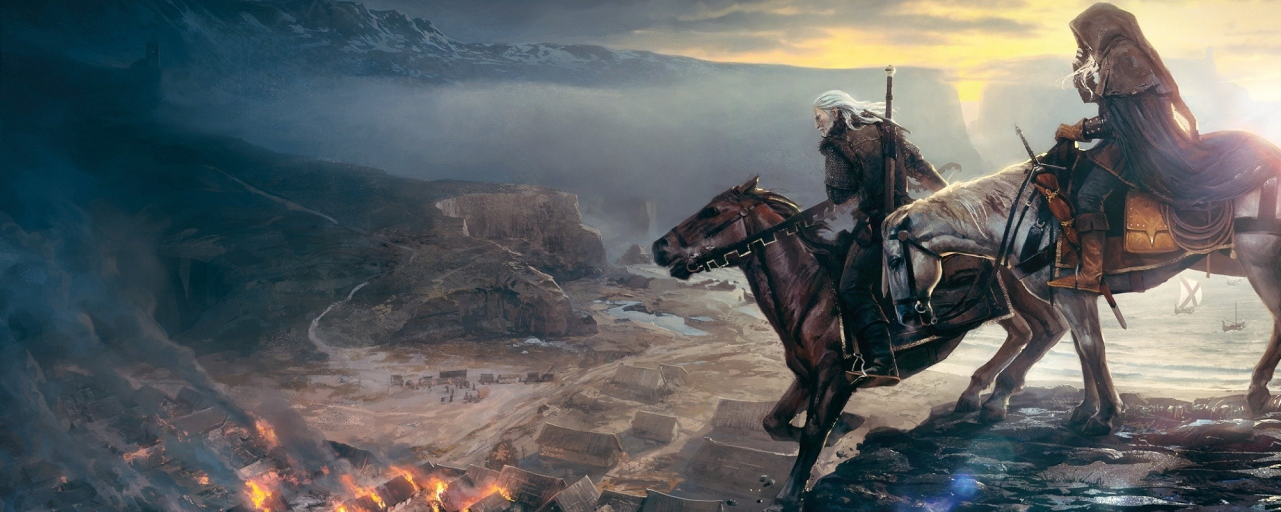 action dark dual fantasy fighting hunt multi poster widescreen dualmonitor dualscreen 2k