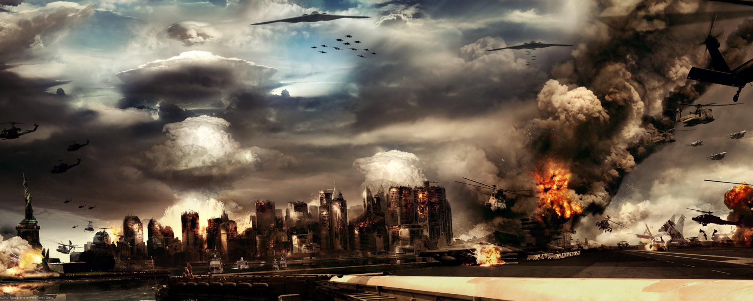 aircraft apocalyptic bomber dual monitor prototype war widescreen dualmonitor dualscreen 2k