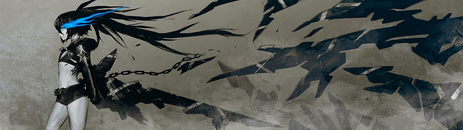 anime girls dual monitors Black Rock Shooter widescreen dualmonitor dualscreen 2k 4k