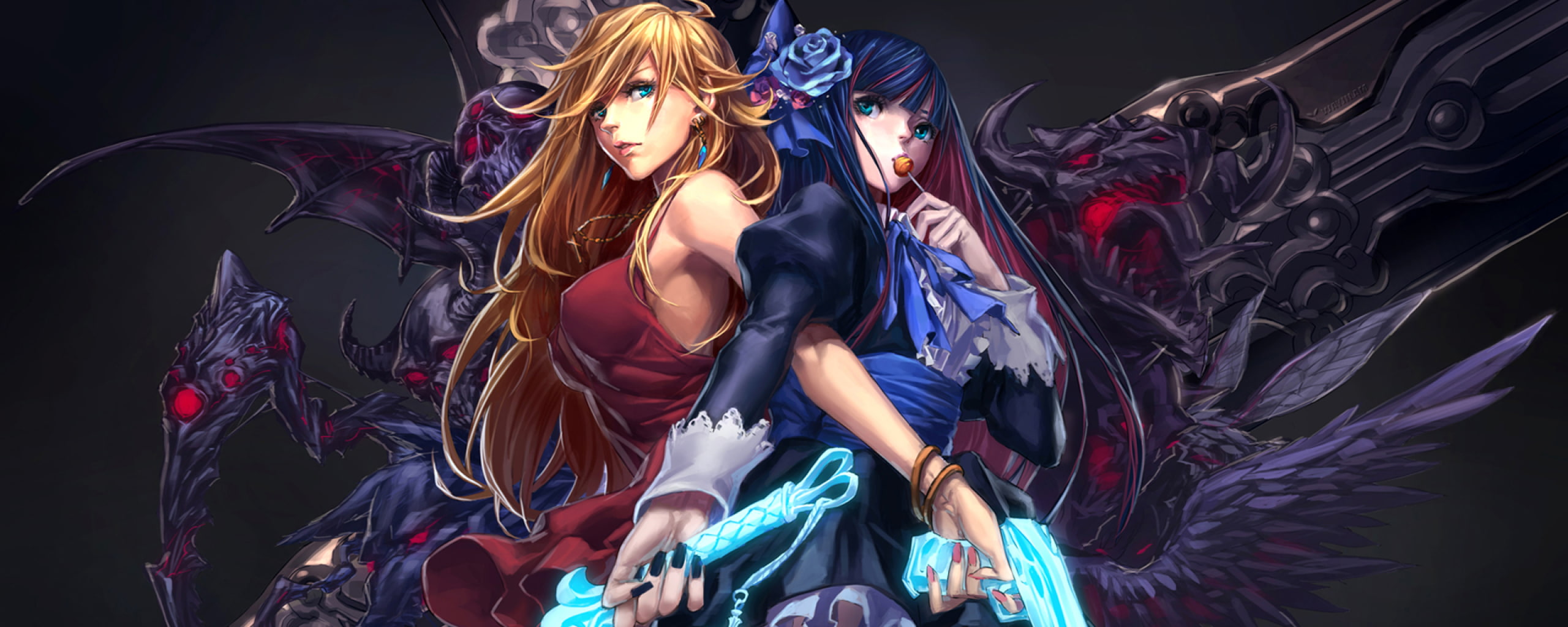 anime dual monitor multi screen widescreen dualmonitor dualscreen 2k