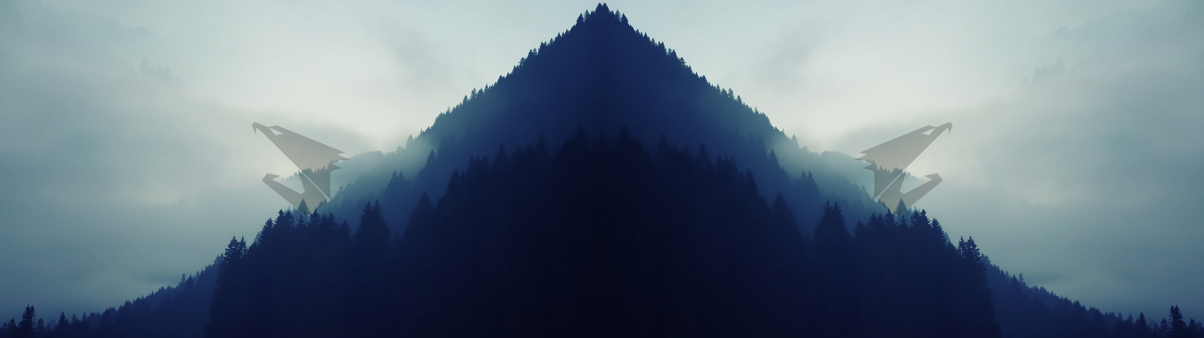 Aorus Dual Monitors eagle forest landscape Simple widescreen dualmonitor dualscreen 2k 4k