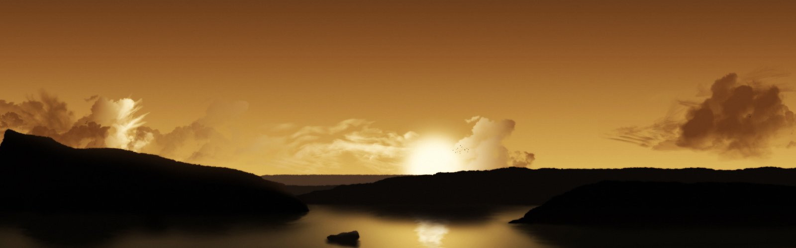 art clouds digital dual lakes landscapes monitor multi widescreen dualmonitor dualscreen 2k 4k