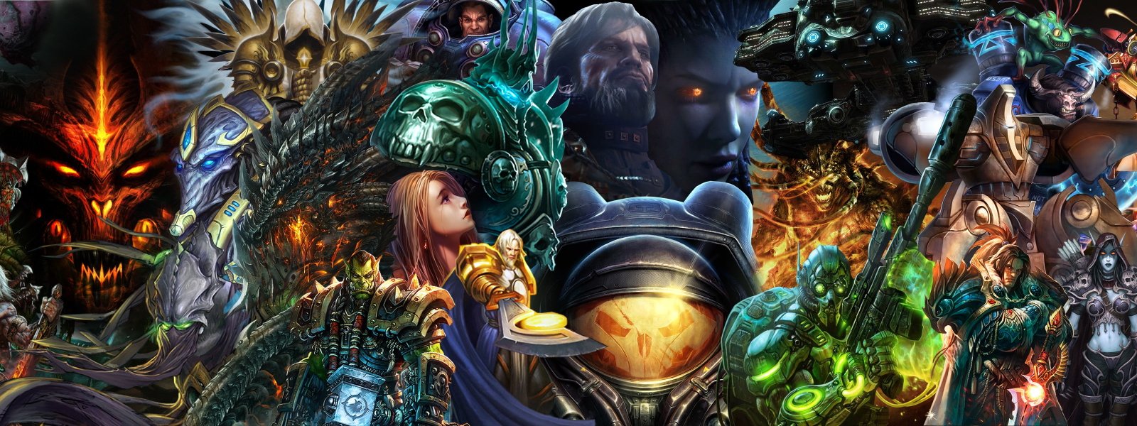 blizzard characters diablo dual fantasy starcraft warcraft widescreen dualmonitor dualscreen 2k