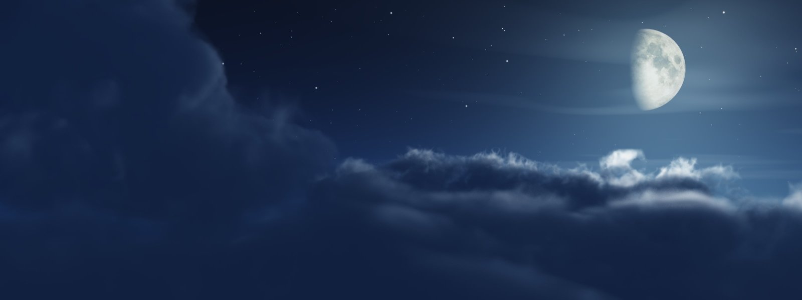 clouds dual monitor moon multi night screen stars widescreen dualmonitor dualscreen 2k