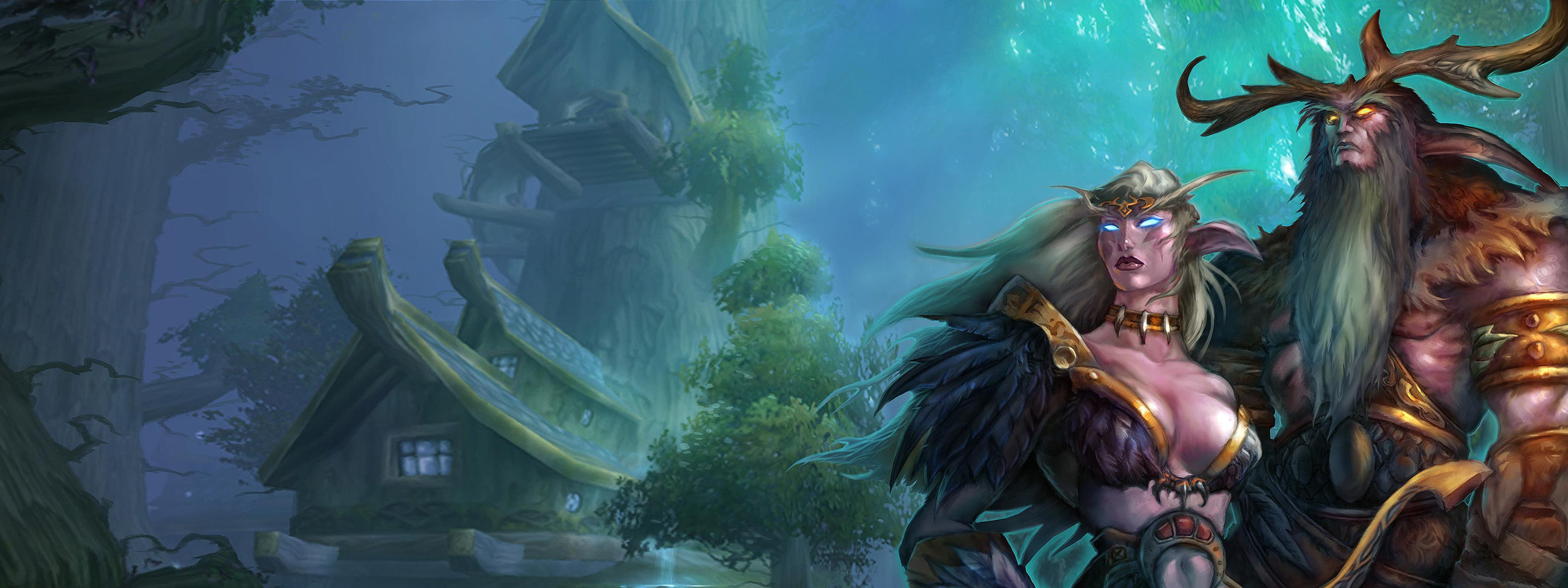 dual games screen video warcraft world widescreen dualmonitor dualscreen 2k